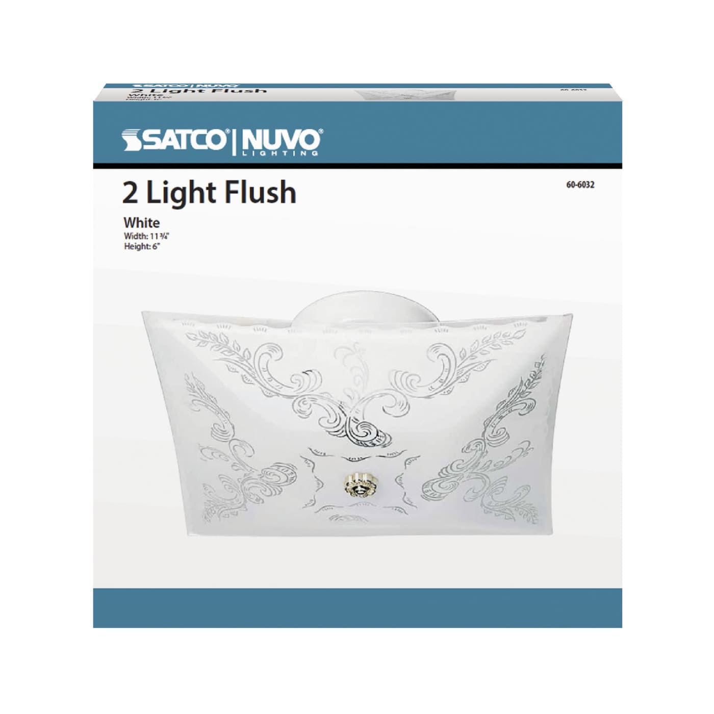 2 LIGHT SQUARE CEILING FLUSH - 60-6032