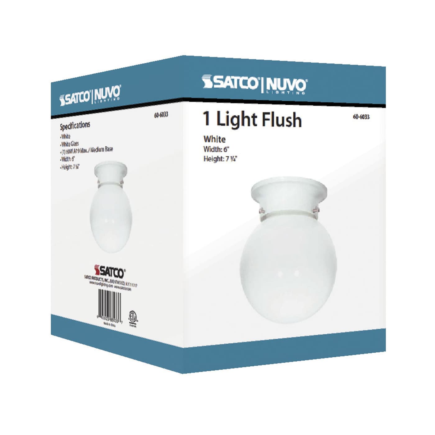 1 LIGHT 6" BALL FIXTURE - 60-6033