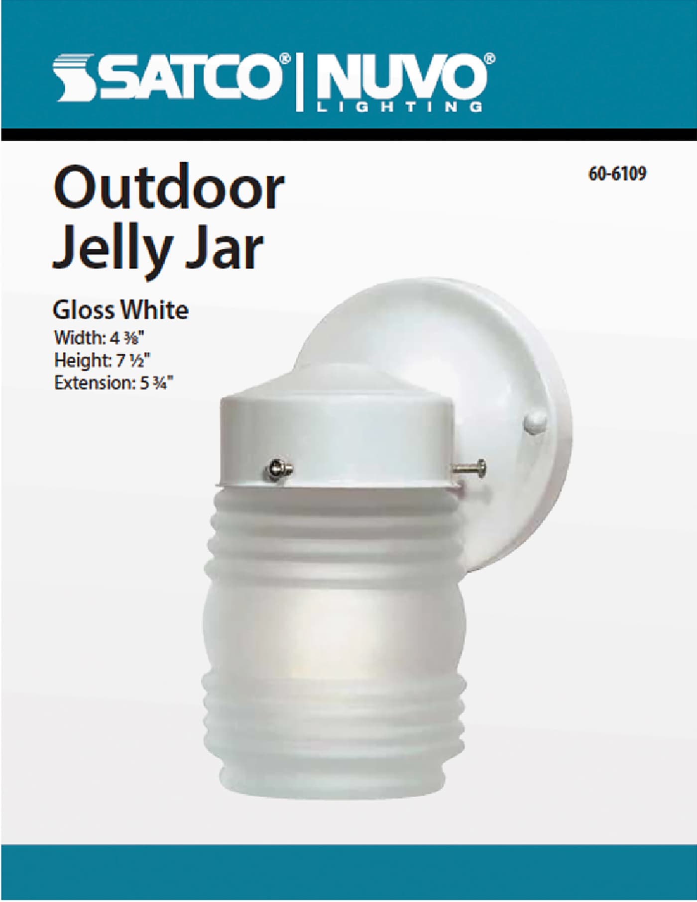 1 LIGHT OUTDOOR MASON JAR - 60-6109