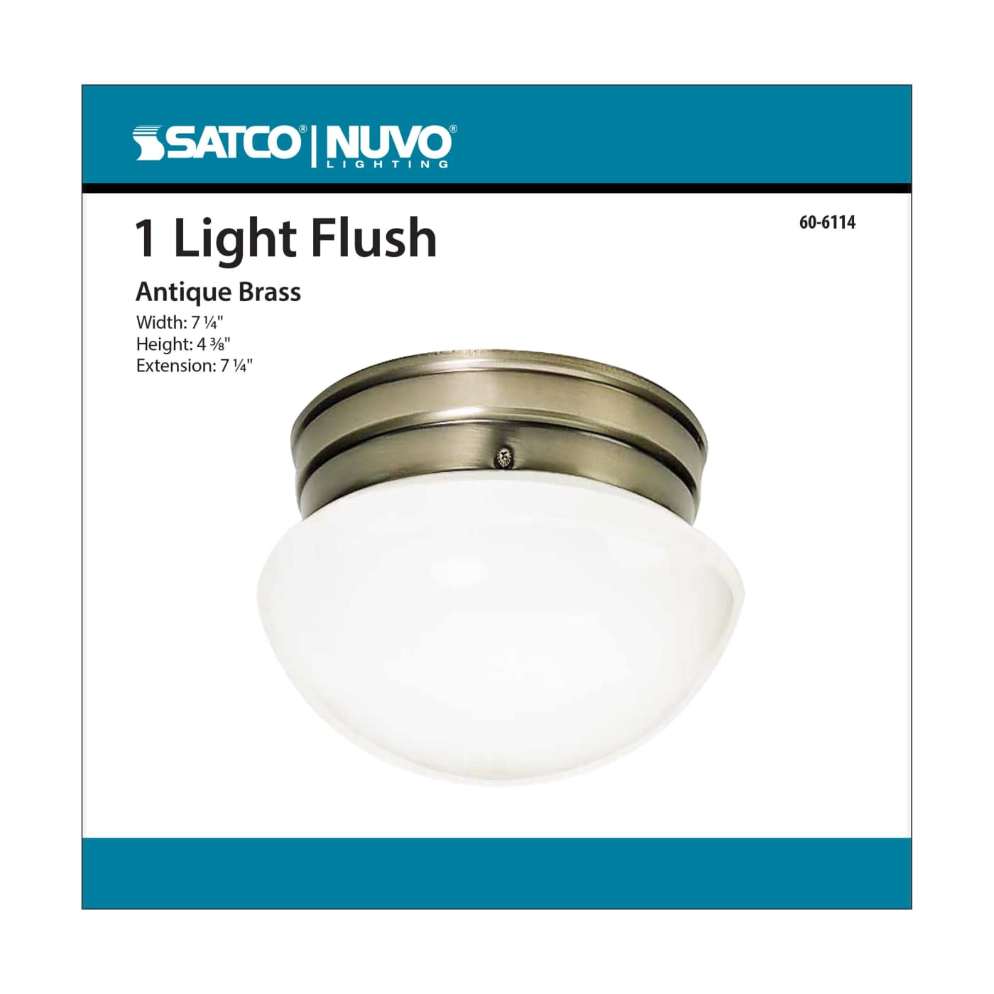 1 LIGHT SMALL MUSHROOM FLUSH - 60-6114