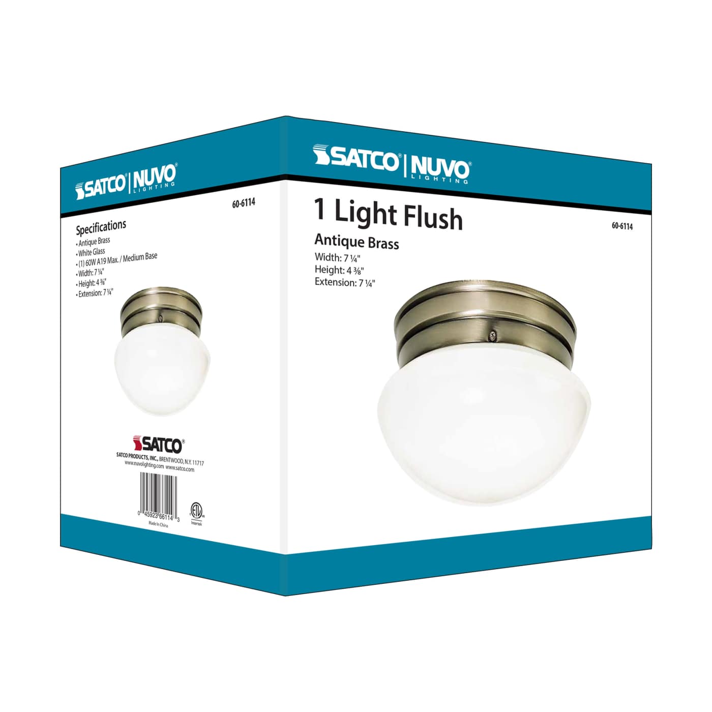 1 LIGHT SMALL MUSHROOM FLUSH - 60-6114