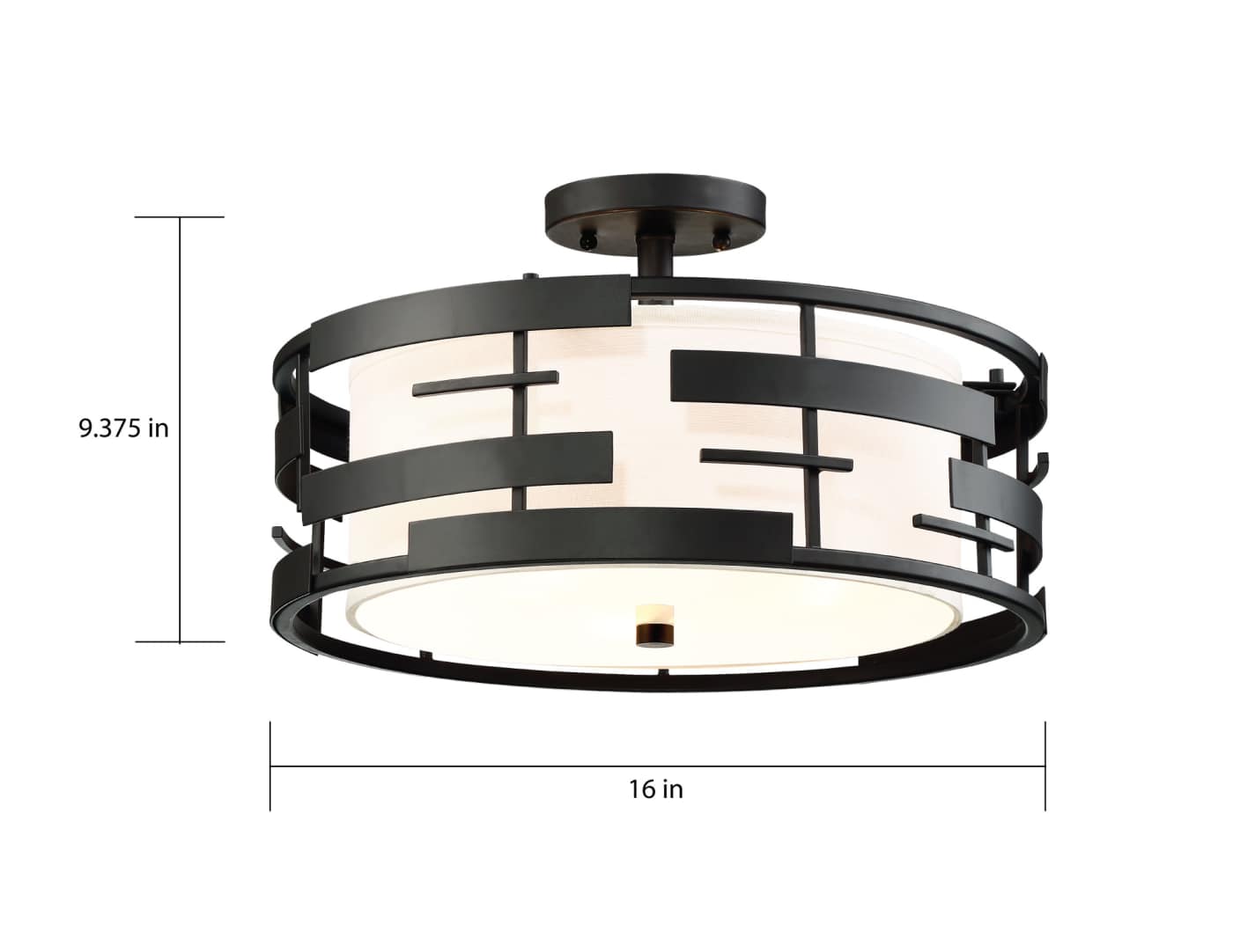LANSING 3 LGT SEMI FLUSH - 60-6436
