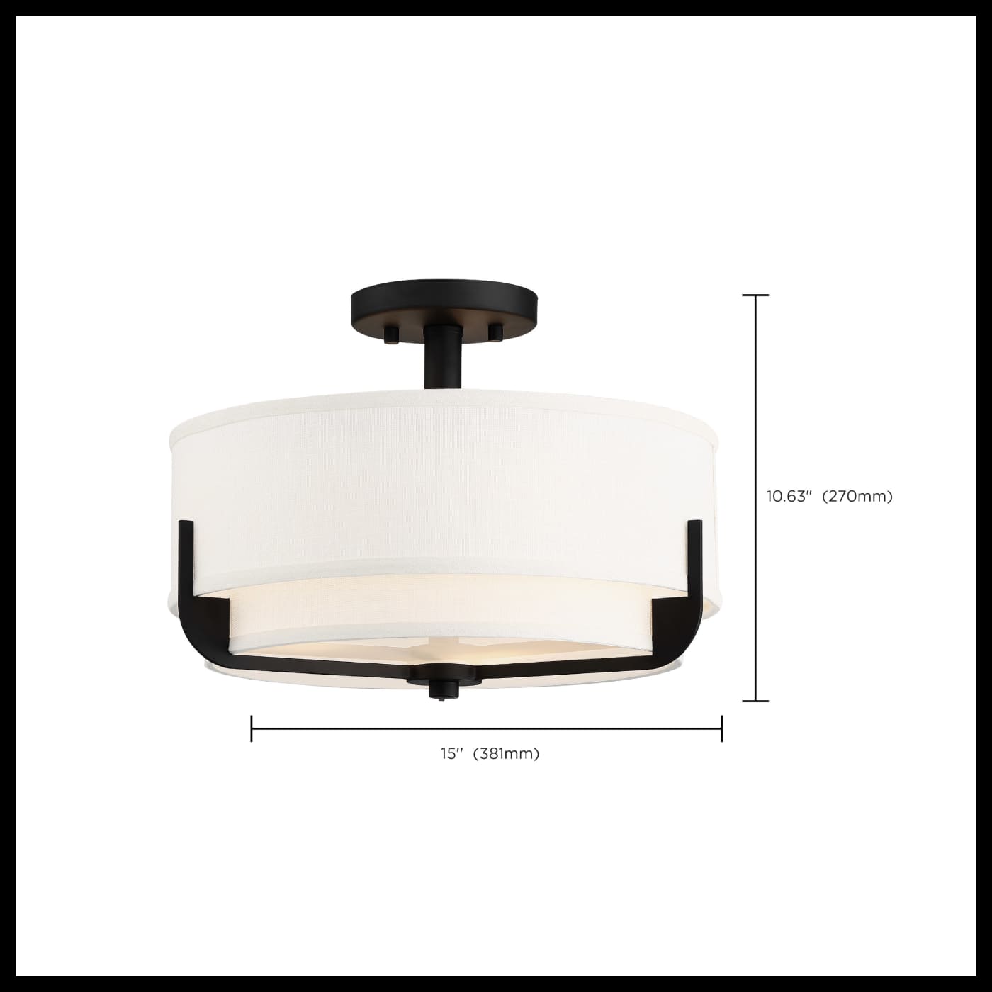 FRANKIE 3 LIGHT SEMI FLUSH - 60-6545