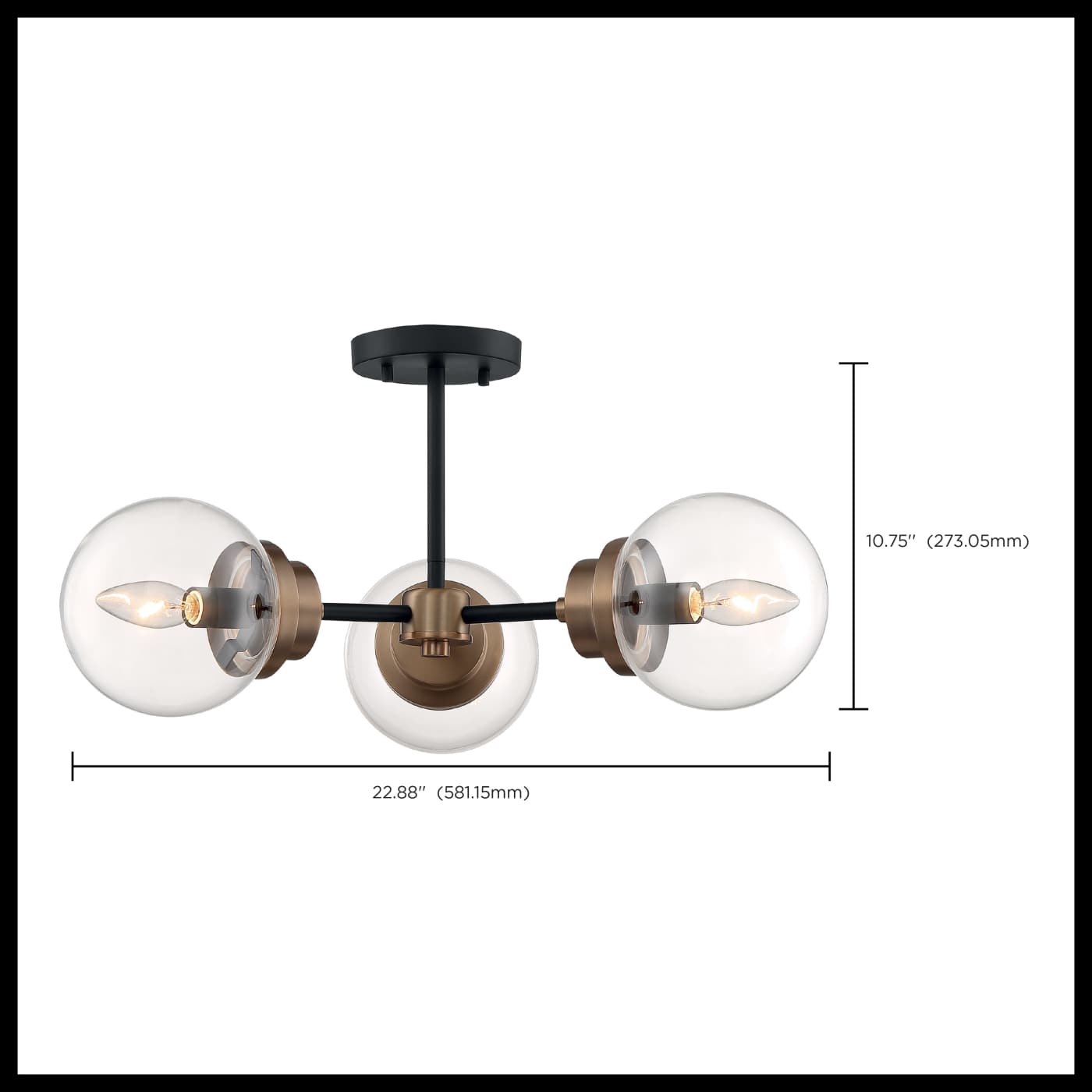 AXIS 3 LIGHT SEMI FLUSH - 60-7123
