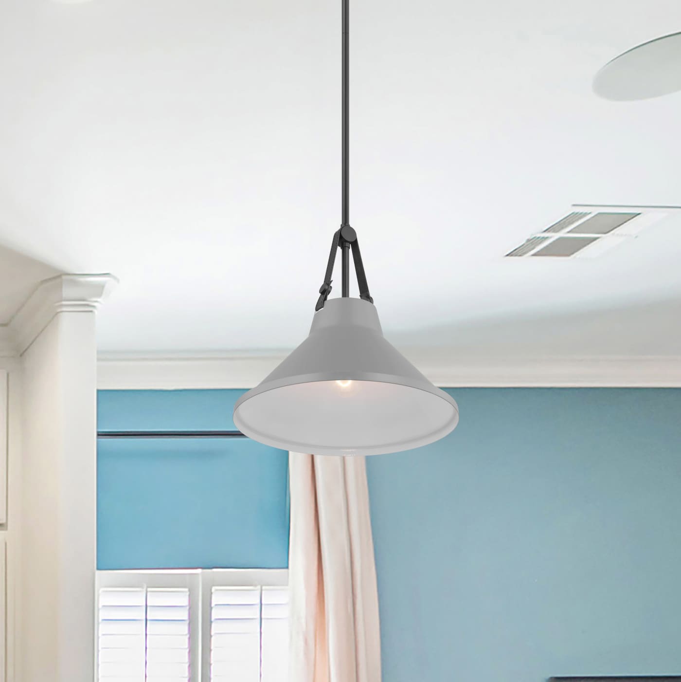 ZELDA 1LT PENDANT GRAY - 60-7646