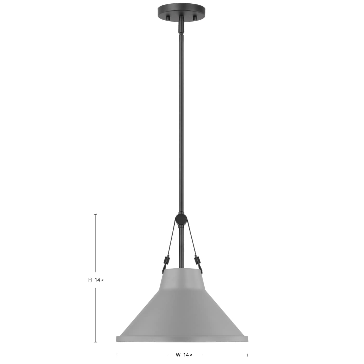 ZELDA 1LT PENDANT GRAY - 60-7646