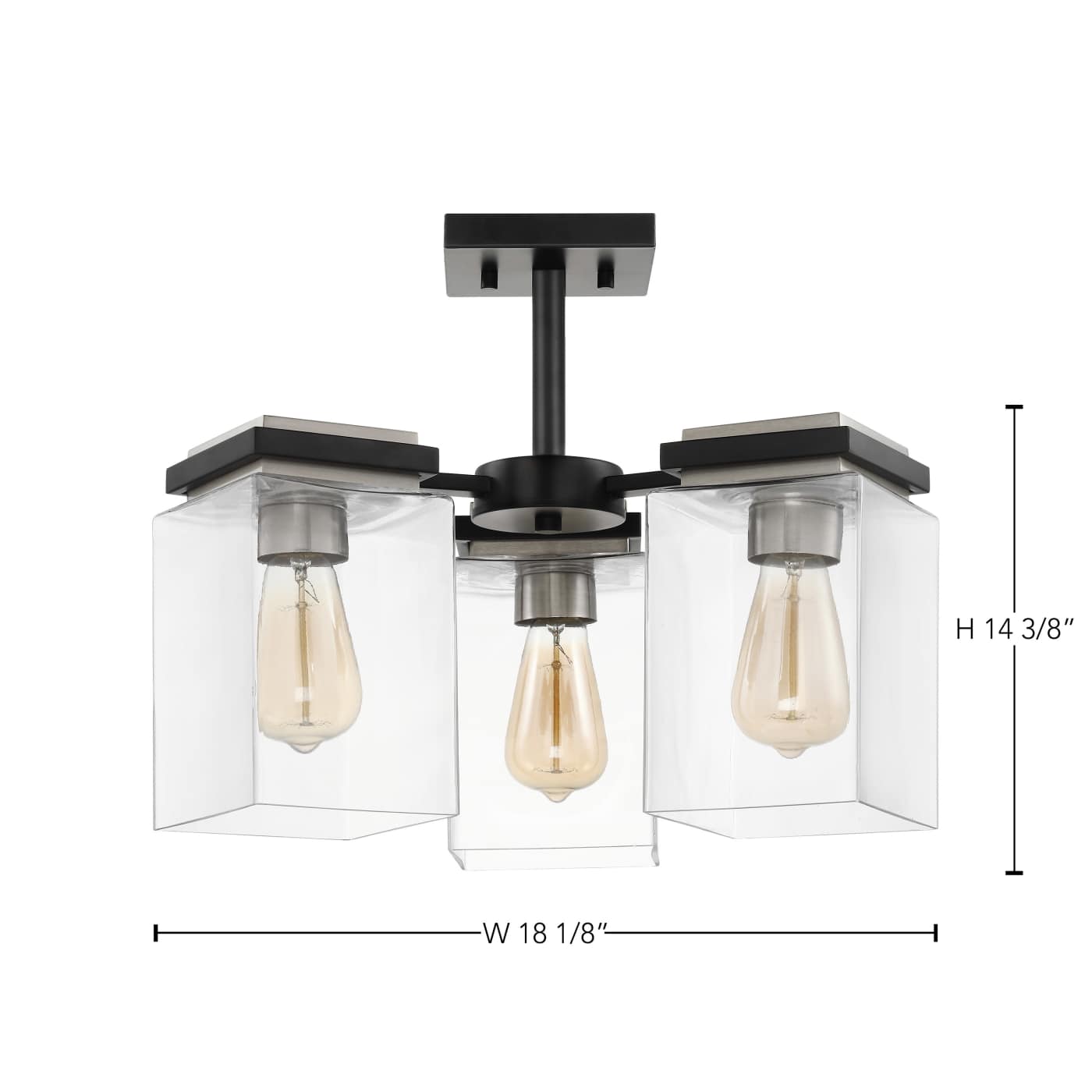 CROSSROADS 3 LT SEMI FLUSH - 60-7658