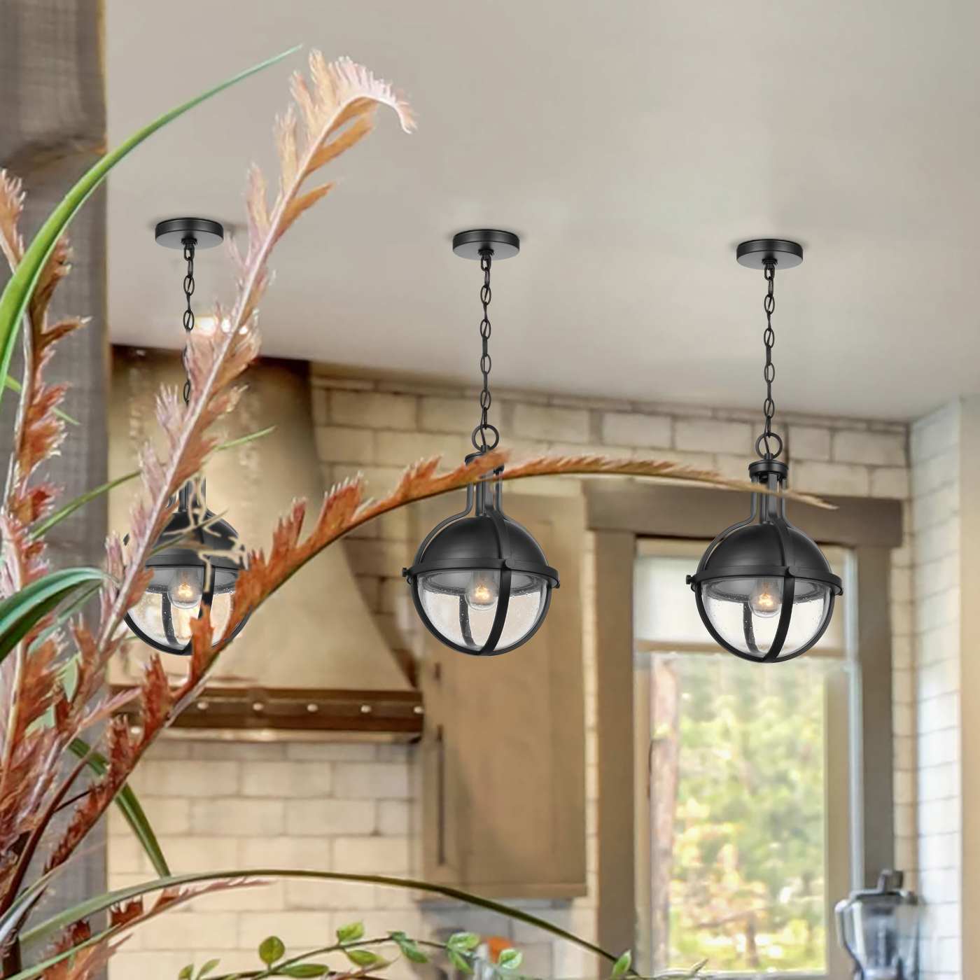 LINCOLN 1LT MED PEND MATTE BLK - 60-7674