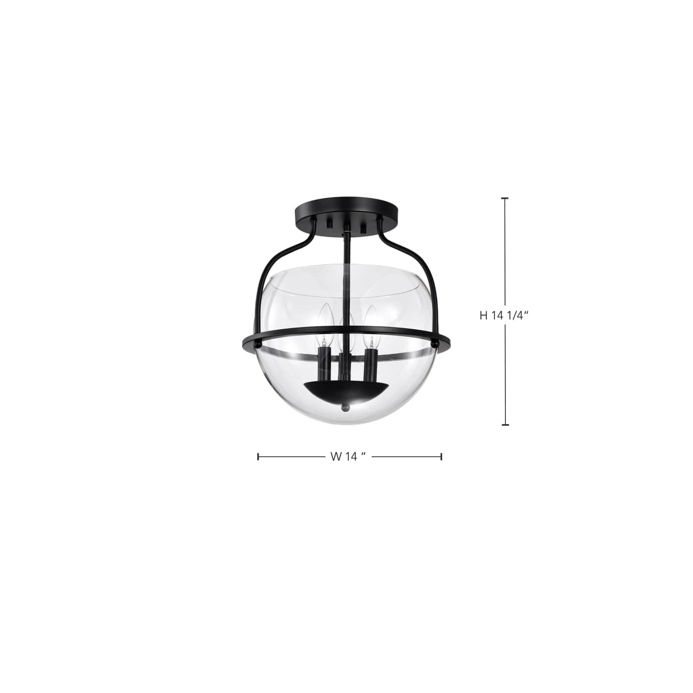 AMADO 3 LIGHT SEMI FLUSH MOUNT - 60-7823