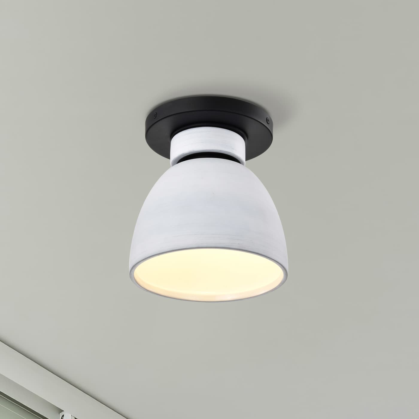 COLLINS 8" CERAMIC FLUSH MOUNT - 60-8011