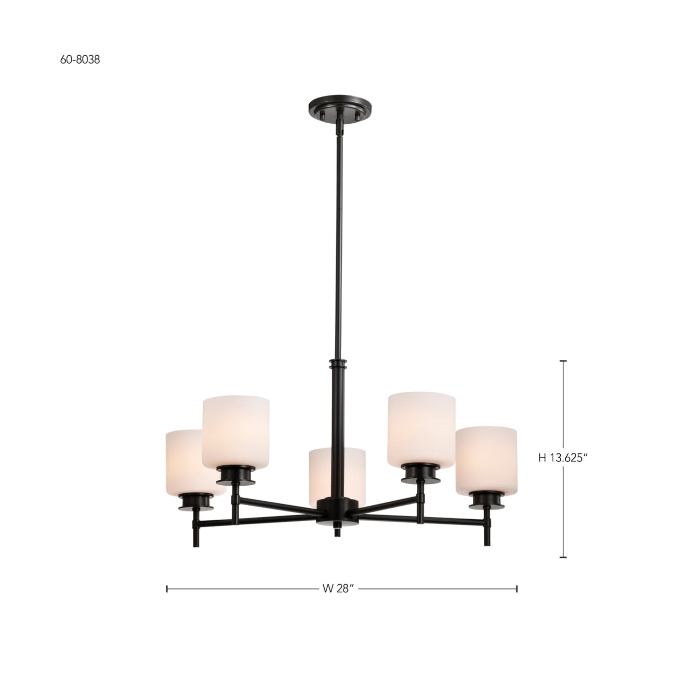 WARREN 28" 5 LIGHT CHANDELIER - 60-8038