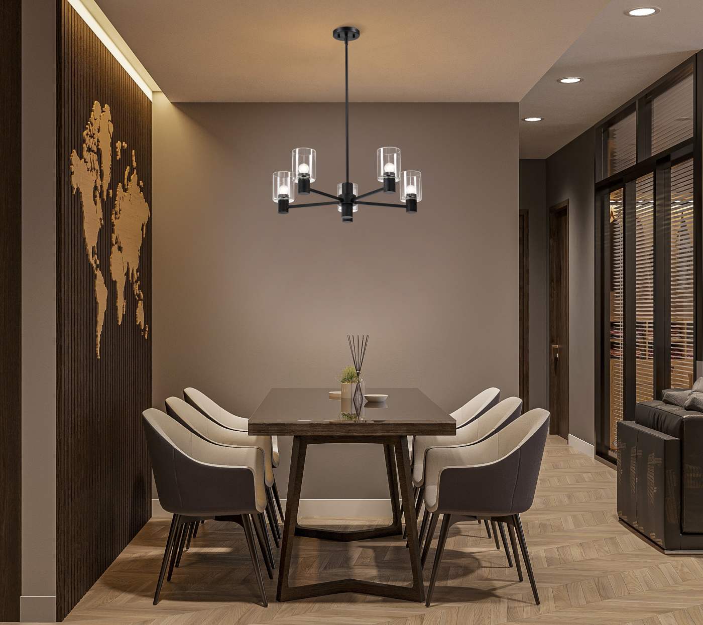 CLARKSVILLE 28" 5 LIGHT CHAND - 60-8066