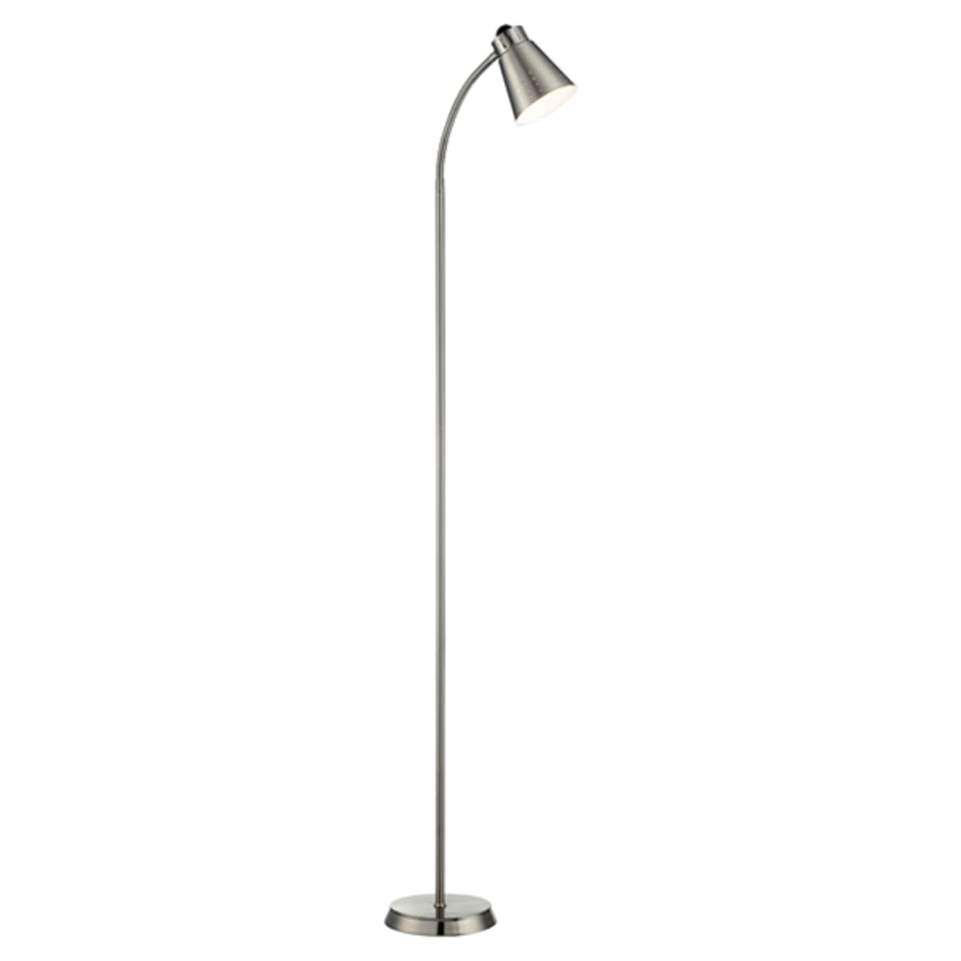 GOOSE NECK FLOOR LAMP BRSH NIK - 60-831