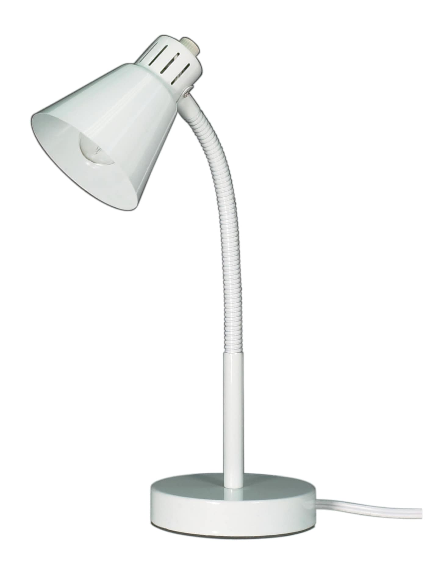 SMALL GOOSE NECK DESK LAMP WHT - 60-841