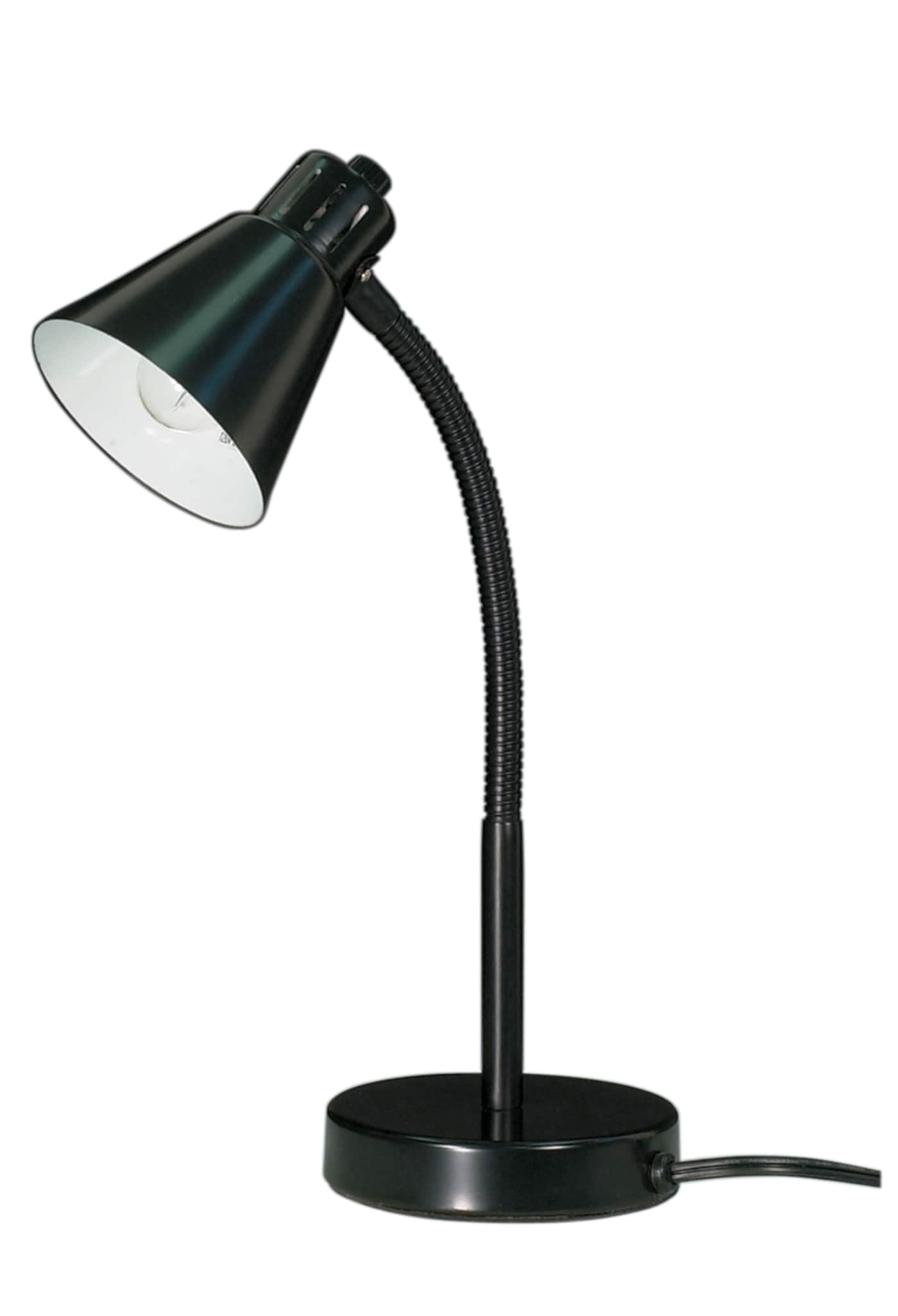 SMALL GOOSE NECK DESK LAMP BLK - 60-844