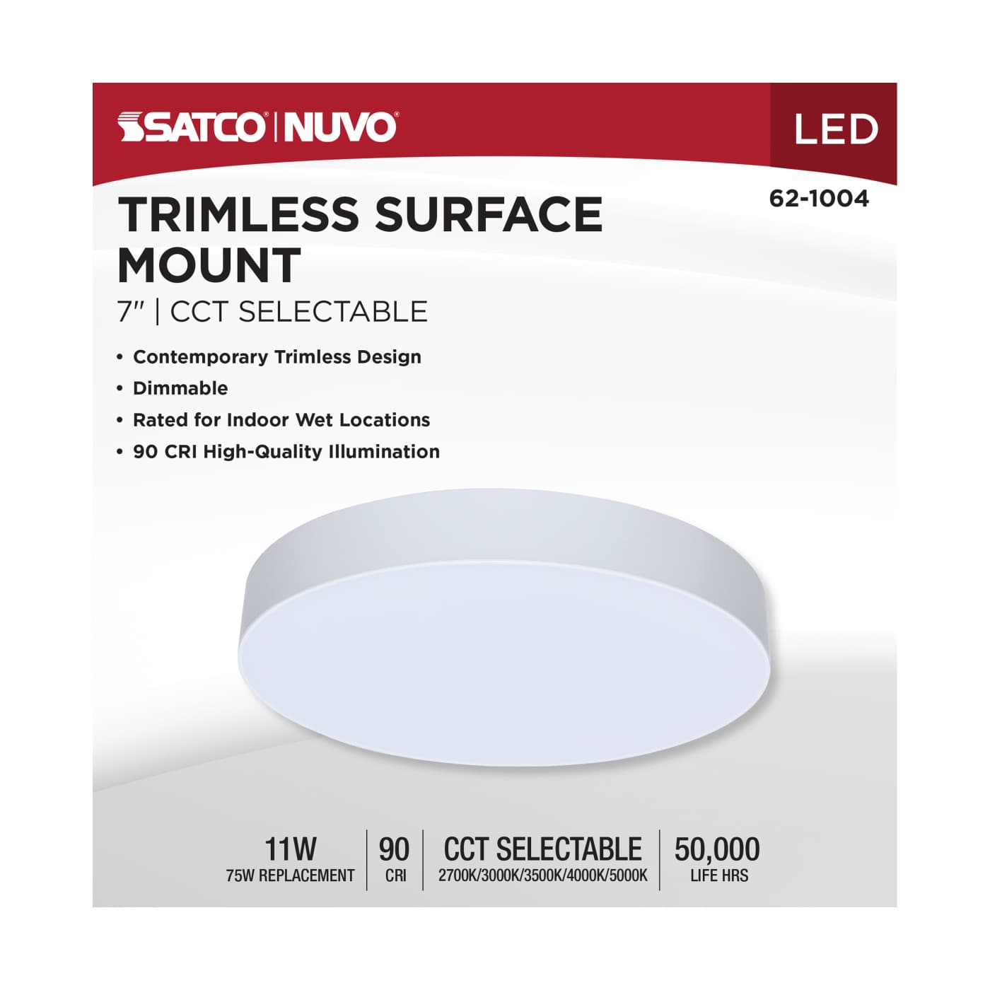 11W 7" 5CCT 120V WHT FIXTURE - 62-1004
