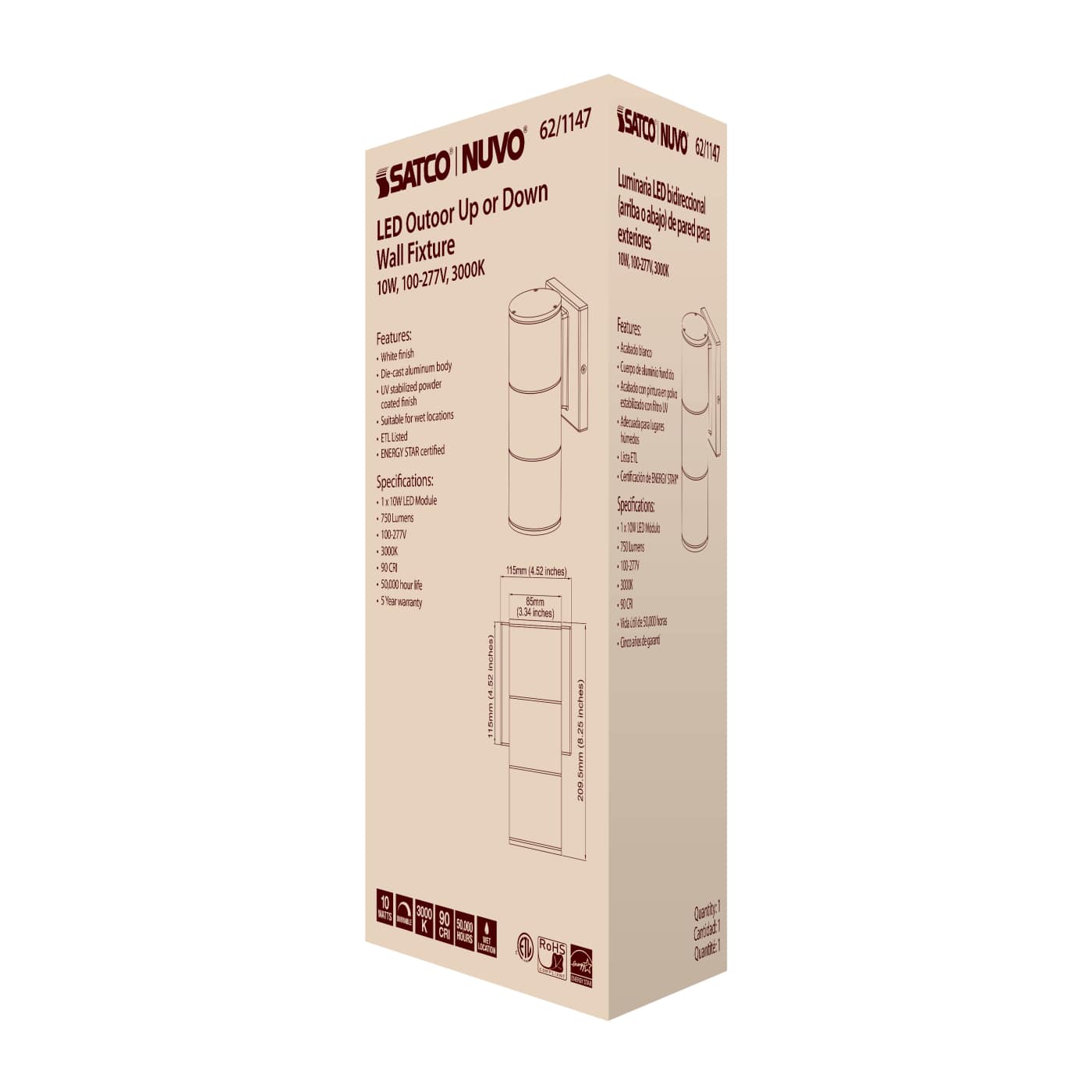 1 LT LED LG UP OR DOWN SCONCE - 62-1147