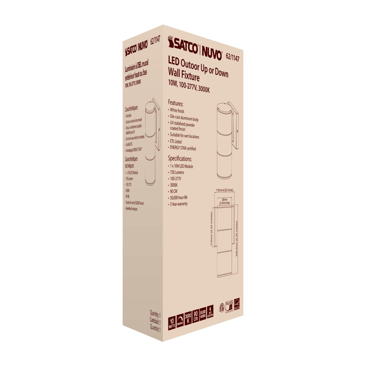 1 LT LED LG UP OR DOWN SCONCE - 62-1147