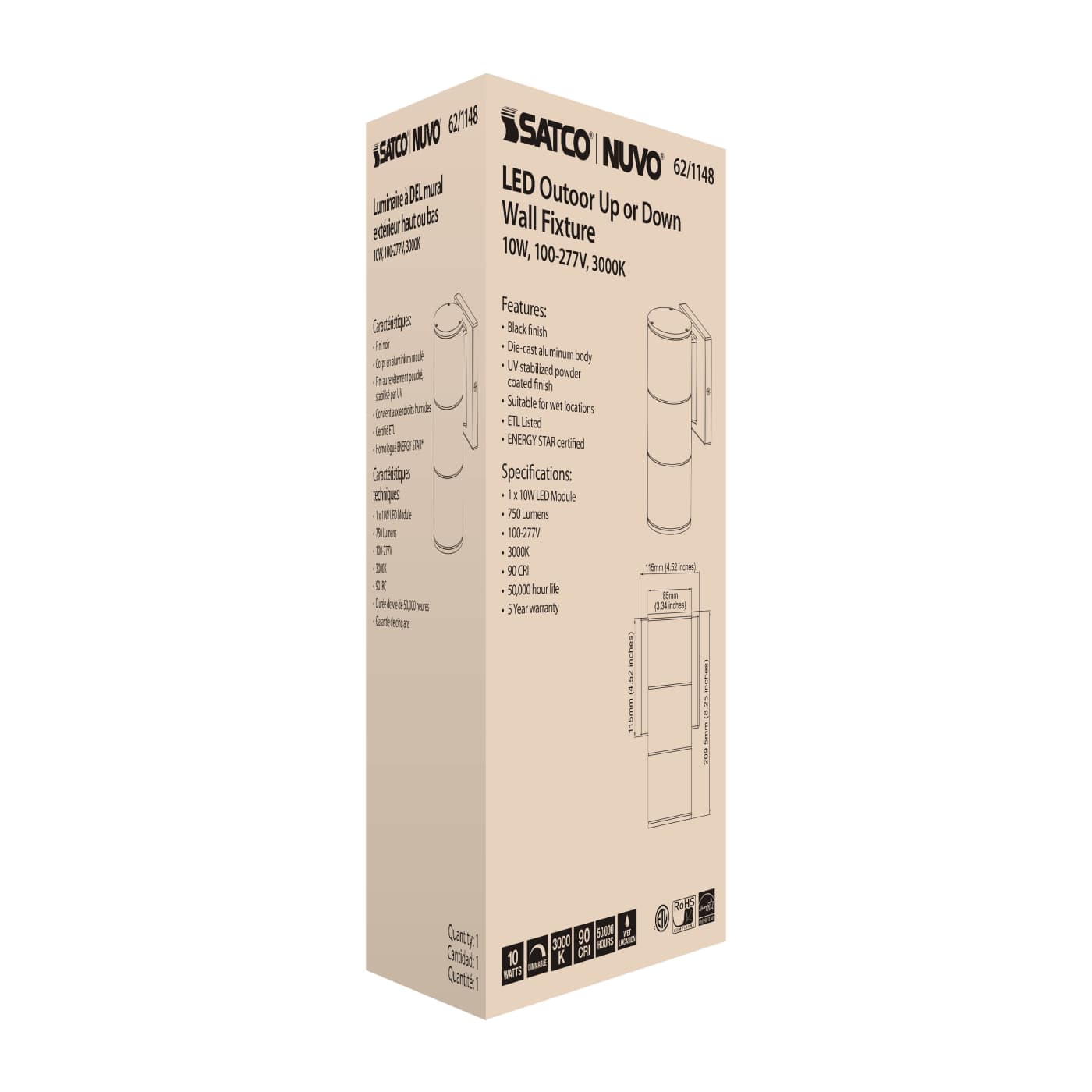 1 LT LED LG UP OR DOWN SCONCE - 62-1148