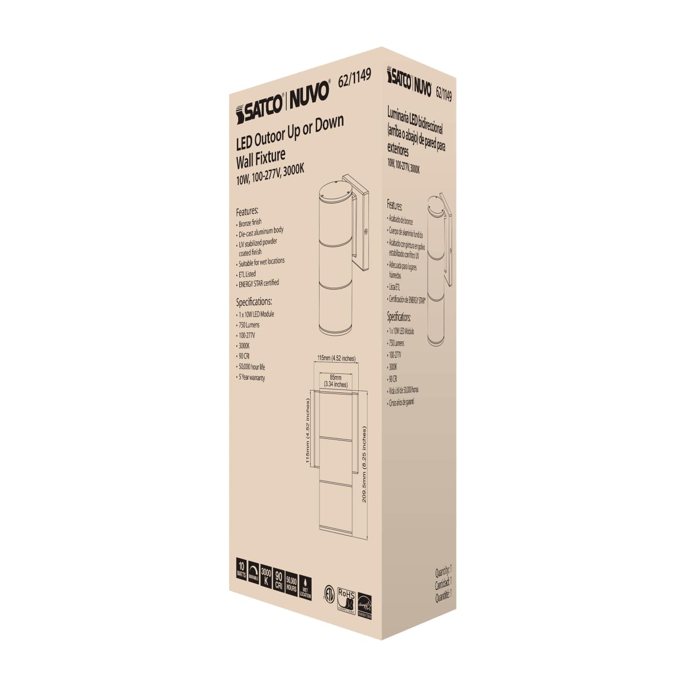 1 LT LED LG UP OR DOWN SCONCE - 62-1149