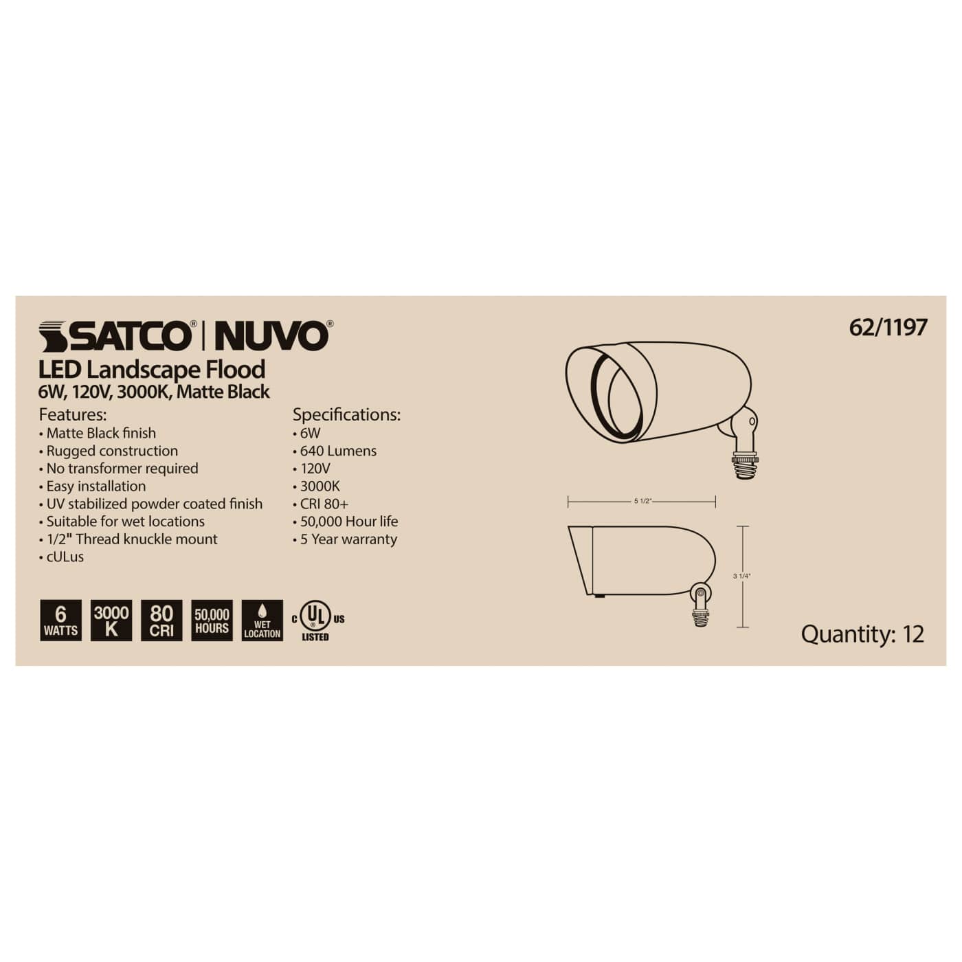 LED 6W LANDSCAPE FLOOD - 62-1197