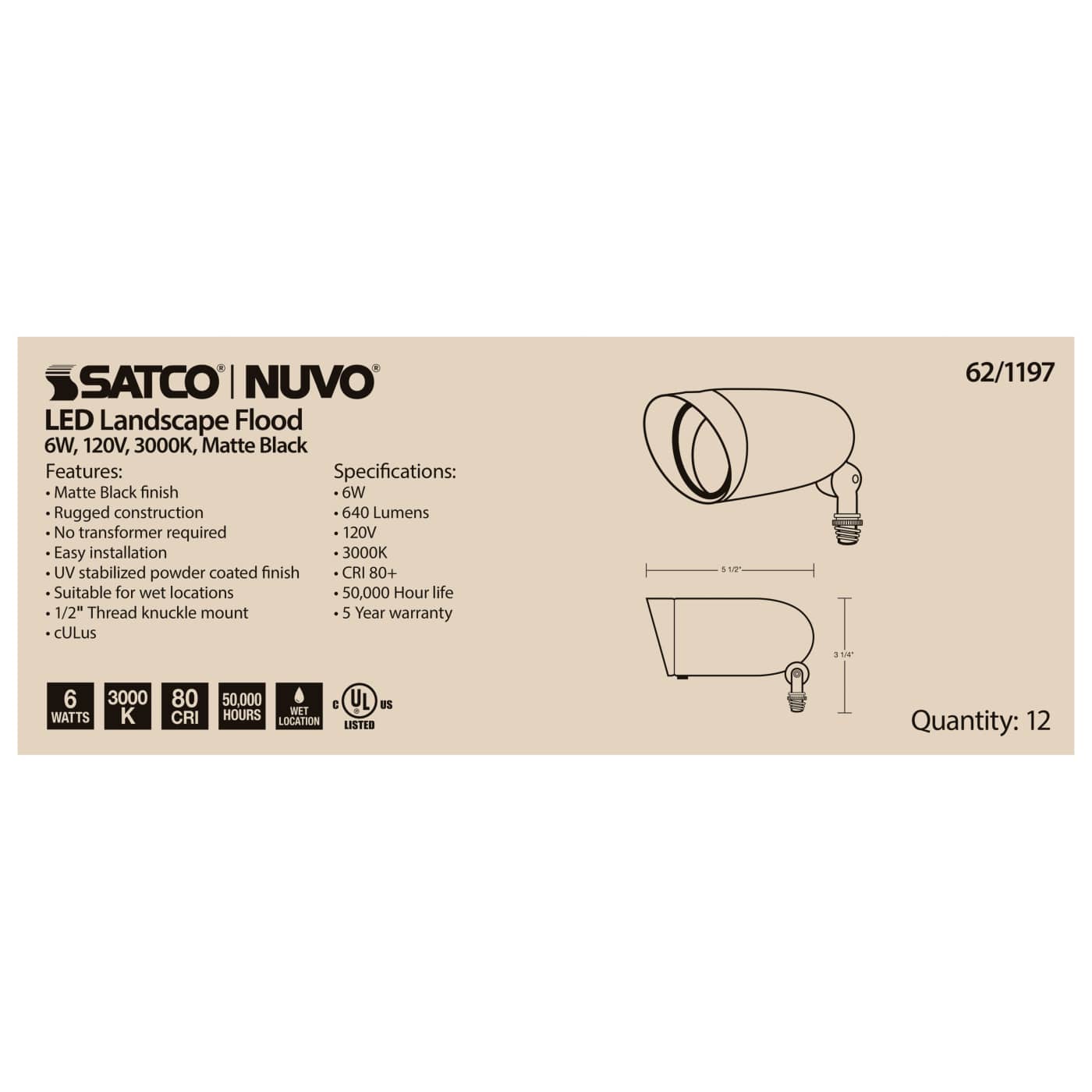 LED 6W LANDSCAPE FLOOD - 62-1197