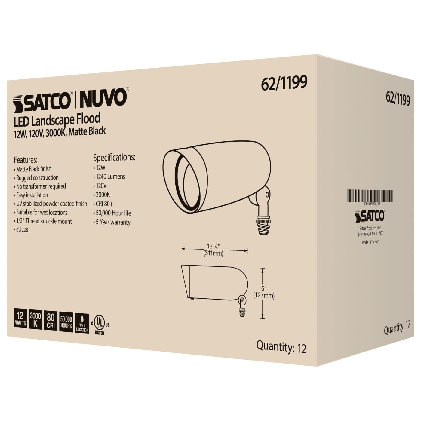 LED 12W LANDSCAPE FLOOD - 62-1199