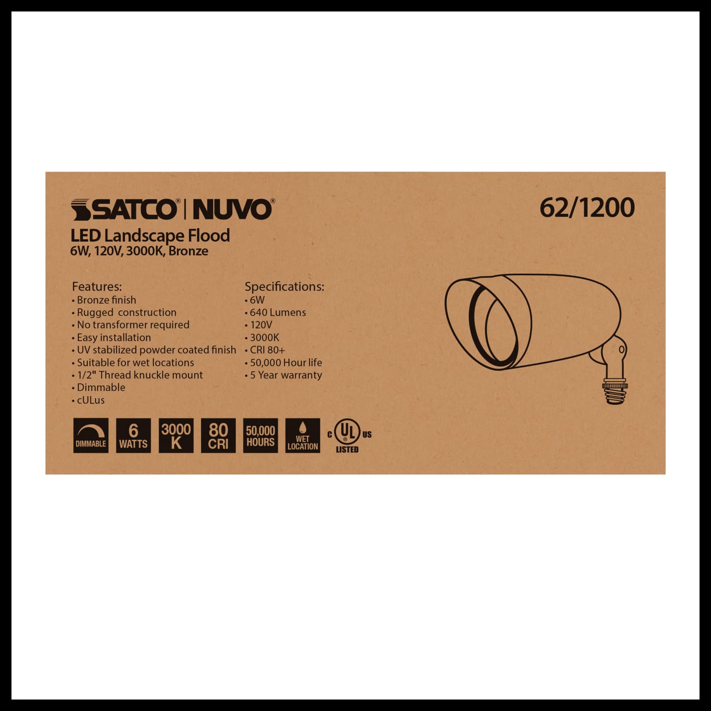 LED 6W LANDSCAPE FLOOD - 62-1200