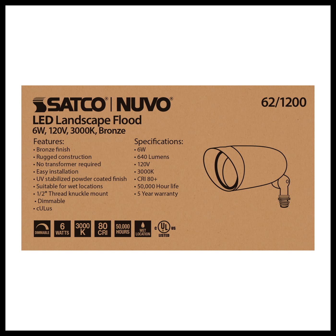 LED 6W LANDSCAPE FLOOD - 62-1200