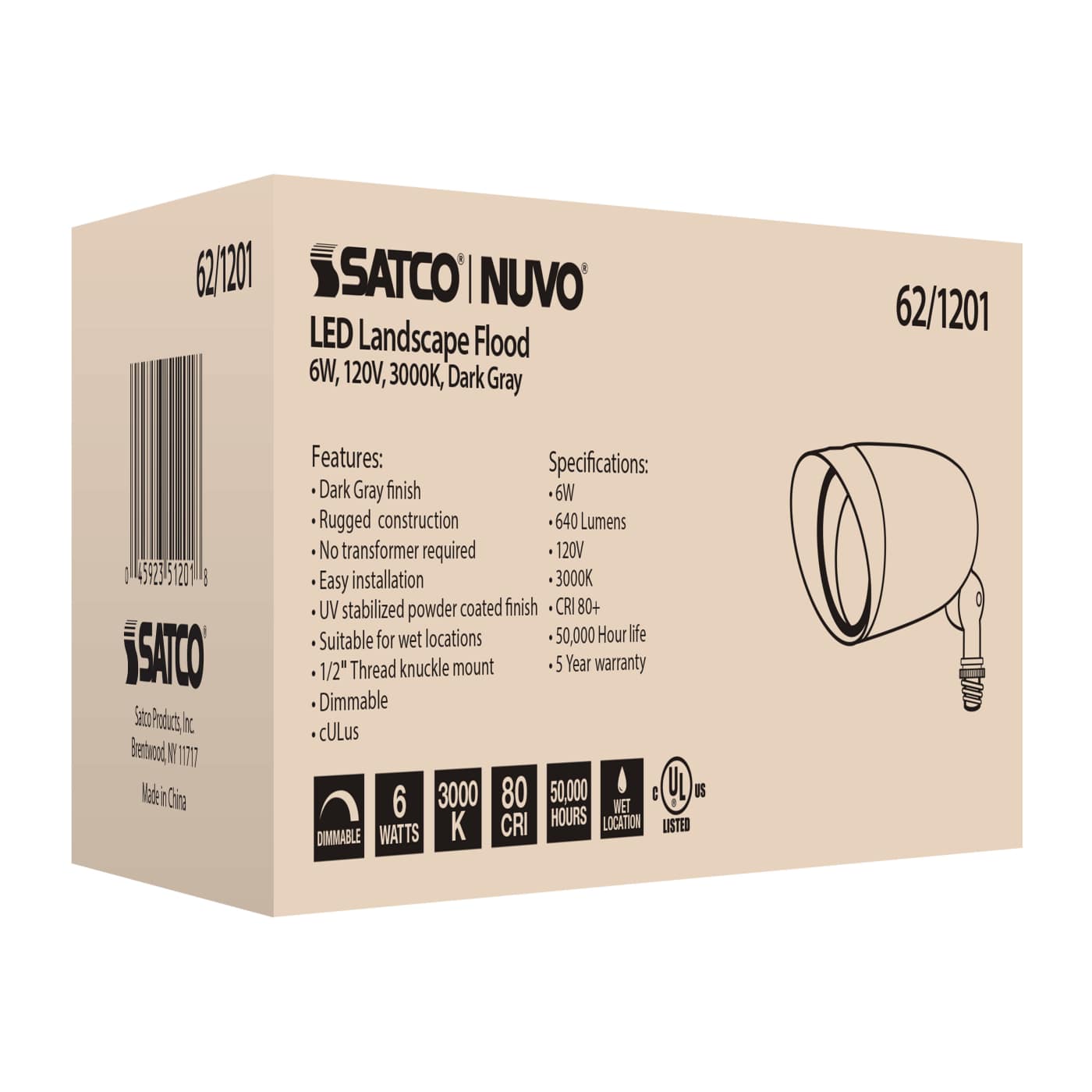 LED 6W LANDSCAPE FLOOD - 62-1201