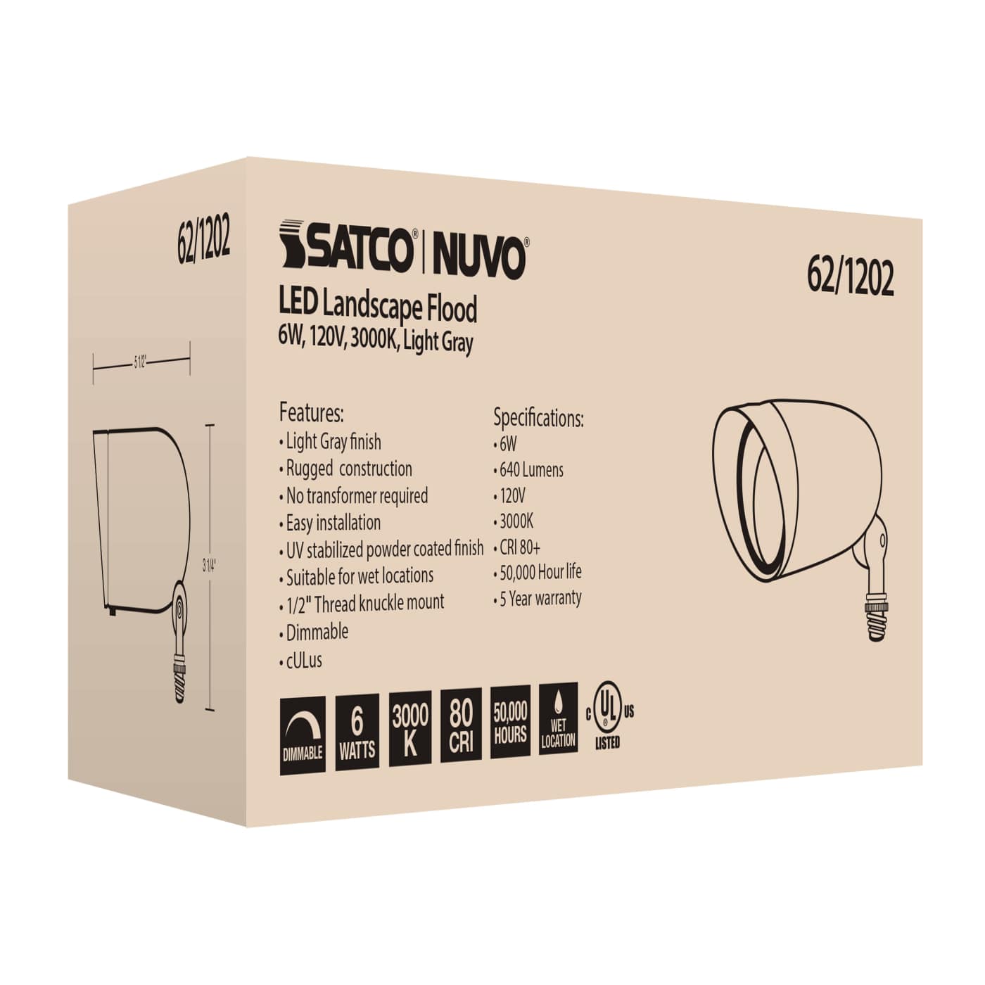 LED 6W LANDSCAPE FLOOD - 62-1202