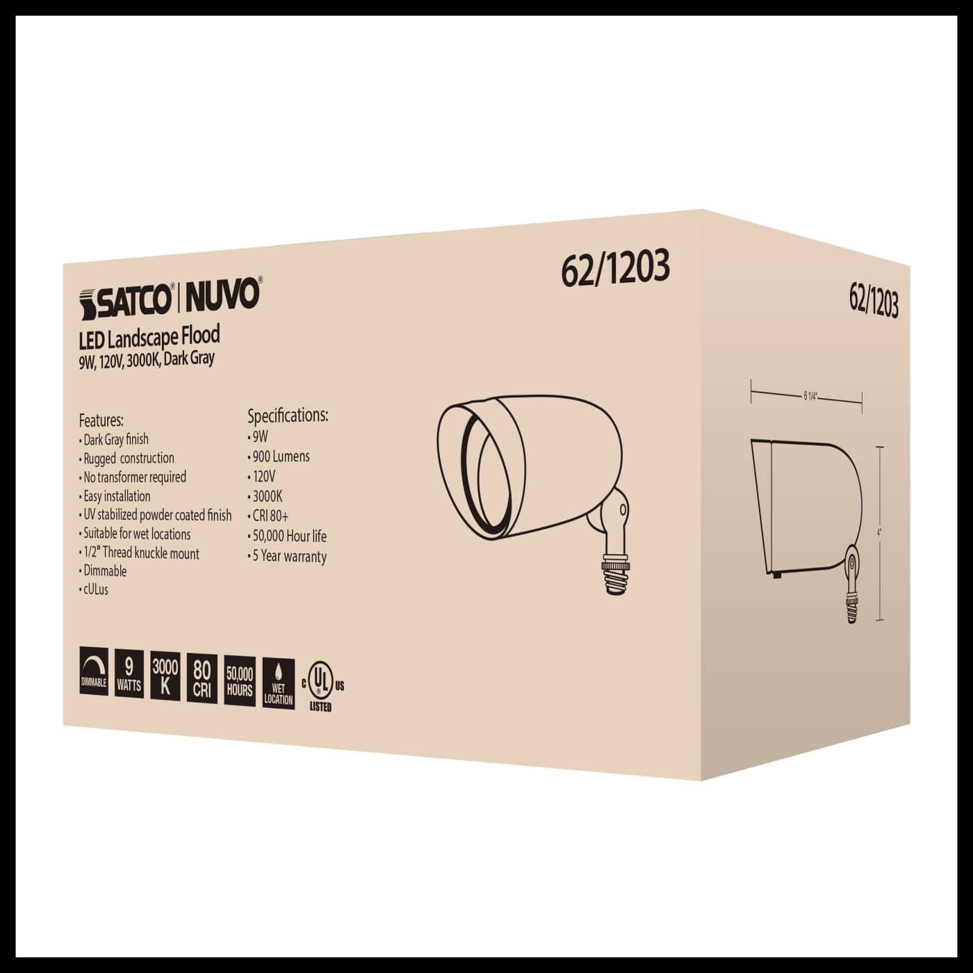 LED 9W LANDSCAPE FLOOD - 62-1203