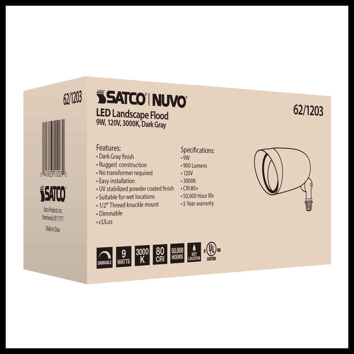 LED 9W LANDSCAPE FLOOD - 62-1203