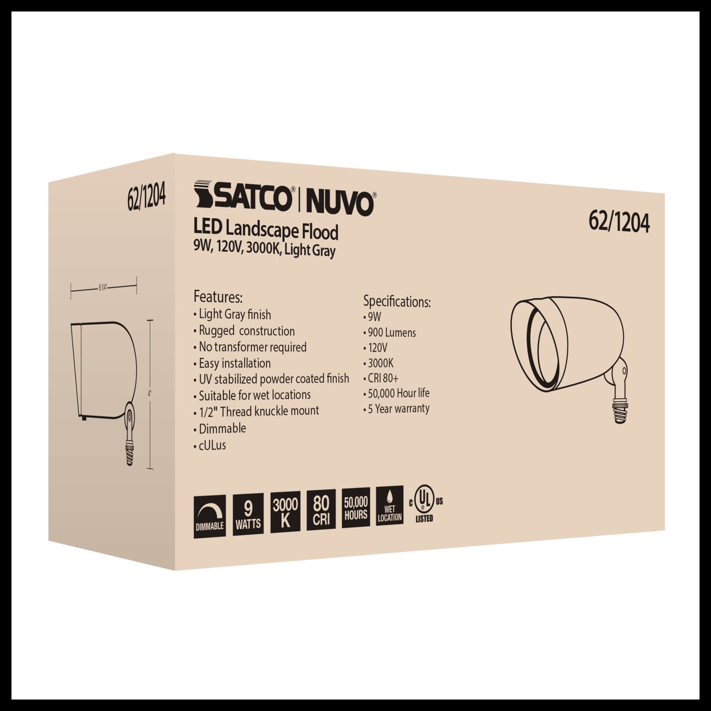 LED 9W LANDSCAPE FLOOD - 62-1204