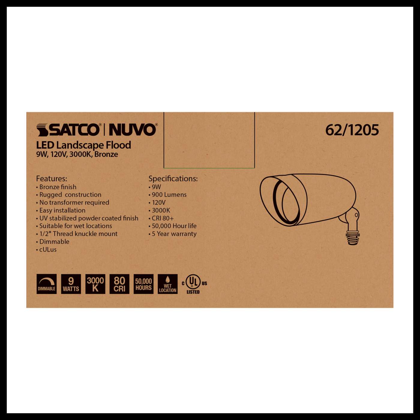 LED 9W LANDSCAPE FLOOD - 62-1205