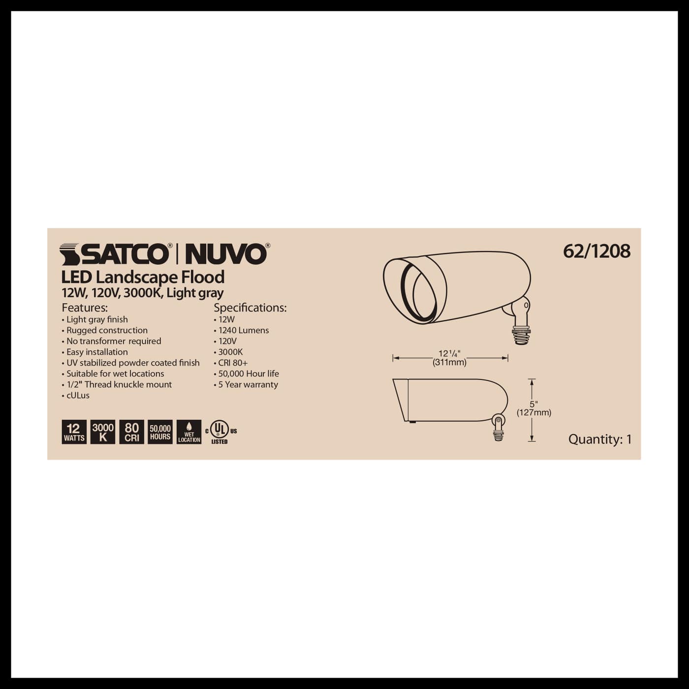 LED 12W LANDSCAPE FLOOD - 62-1208