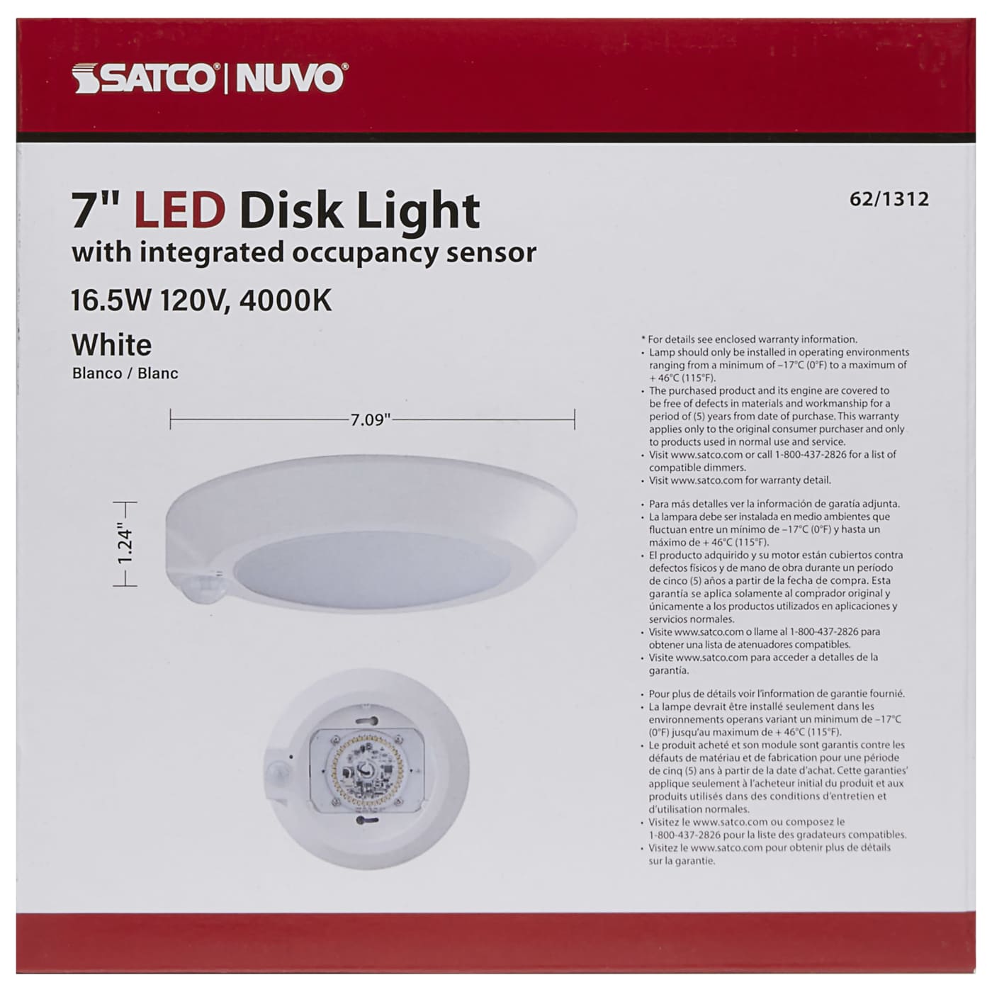 7" LED DISK LIGHT W/ OCC - 62-1312