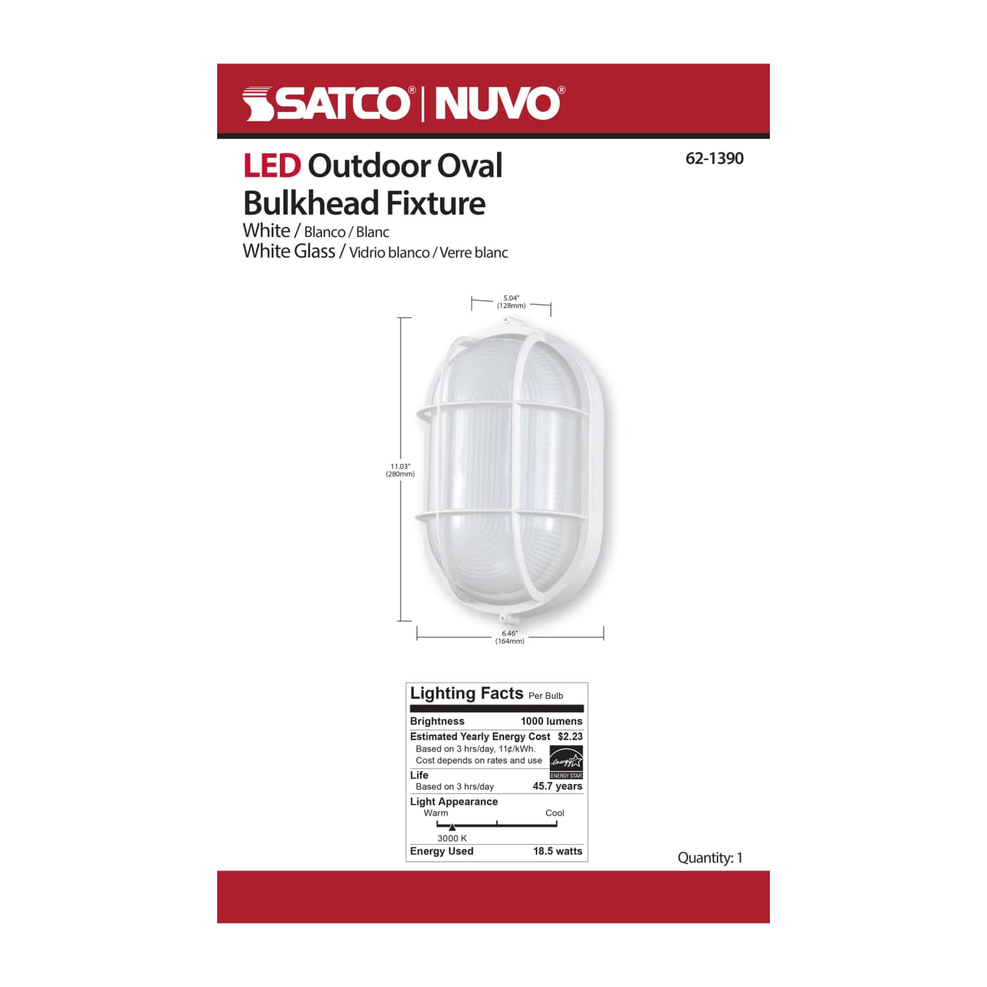 LED OVAL BULK HEAD - 62-1390