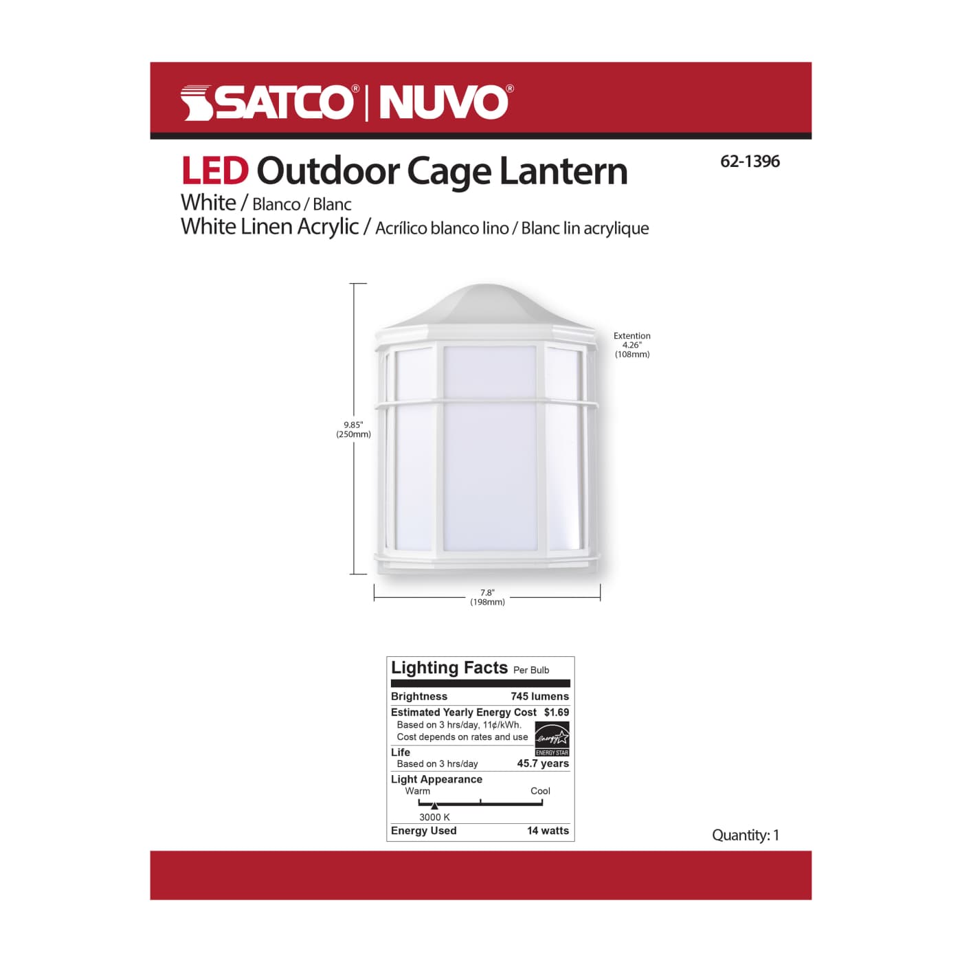 LED CAGE LANTERN - 62-1396