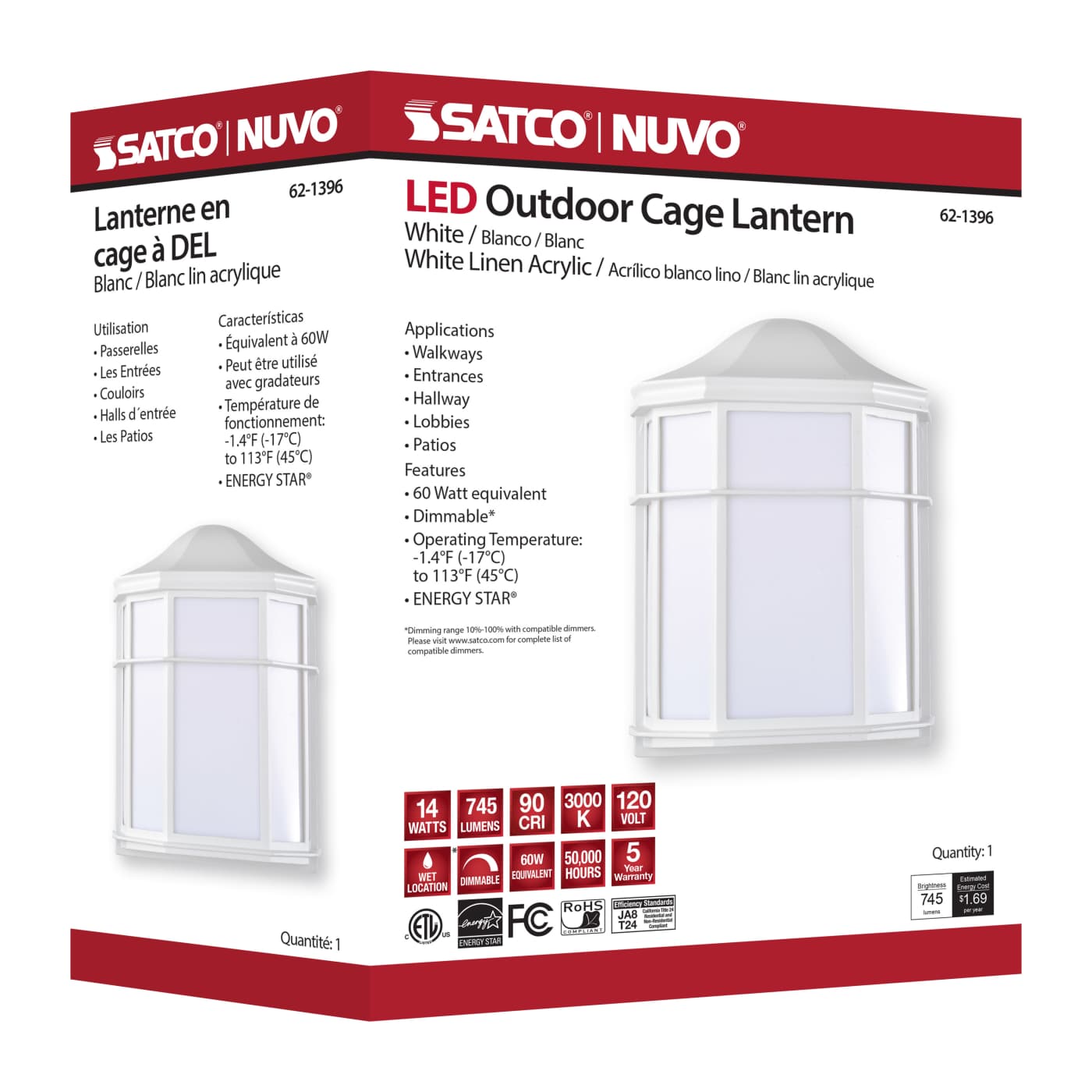 LED CAGE LANTERN - 62-1396