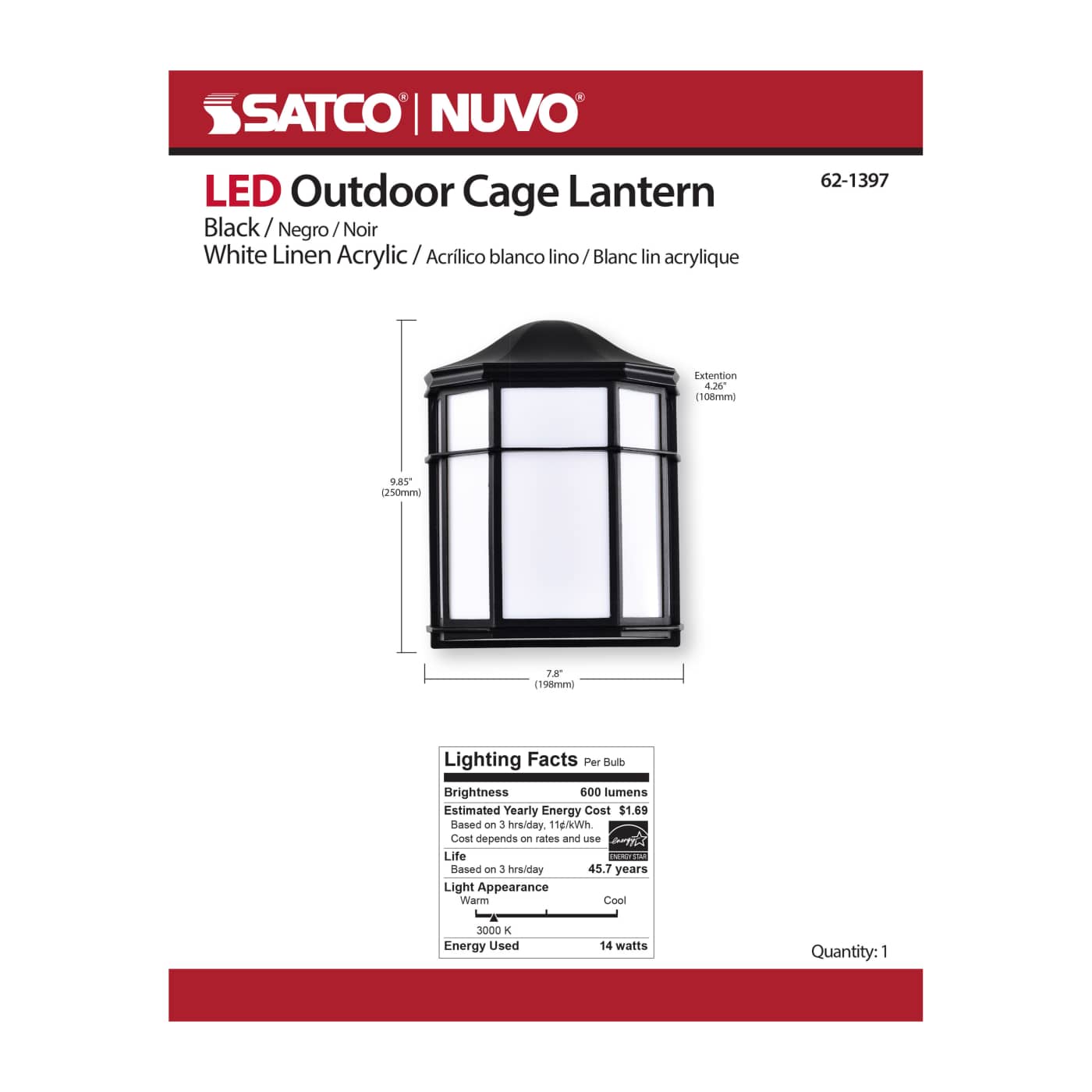 LED CAGE LANTERN - 62-1397