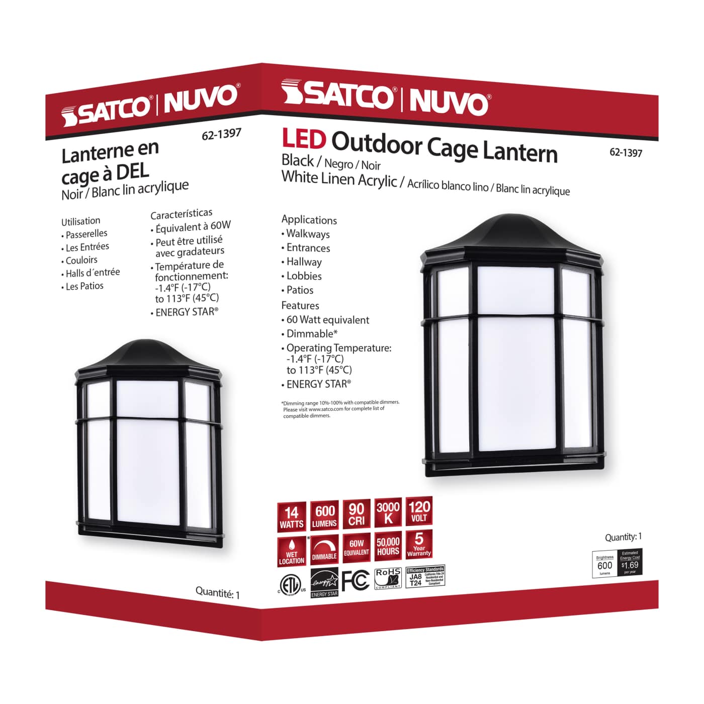 LED CAGE LANTERN - 62-1397