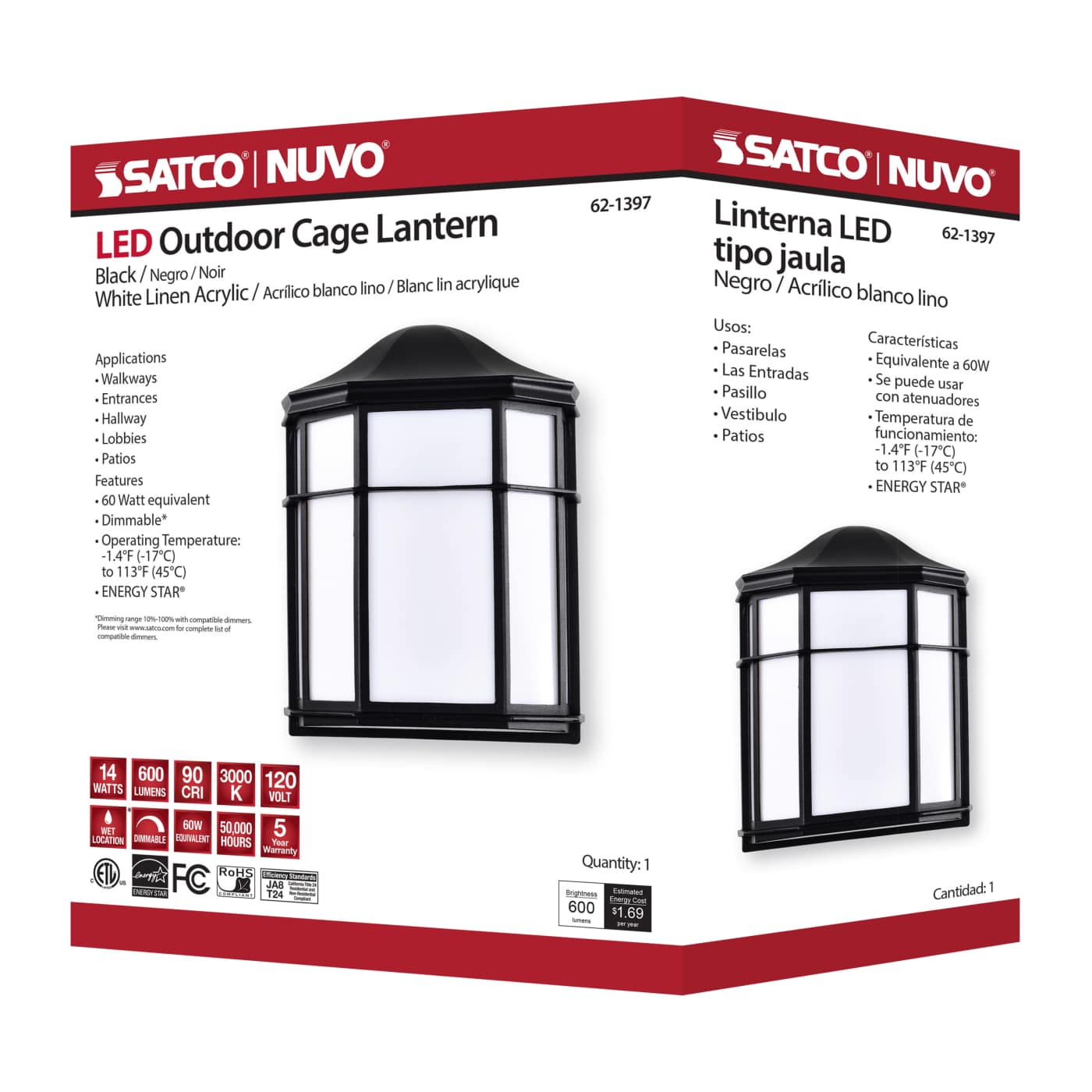 LED CAGE LANTERN - 62-1397