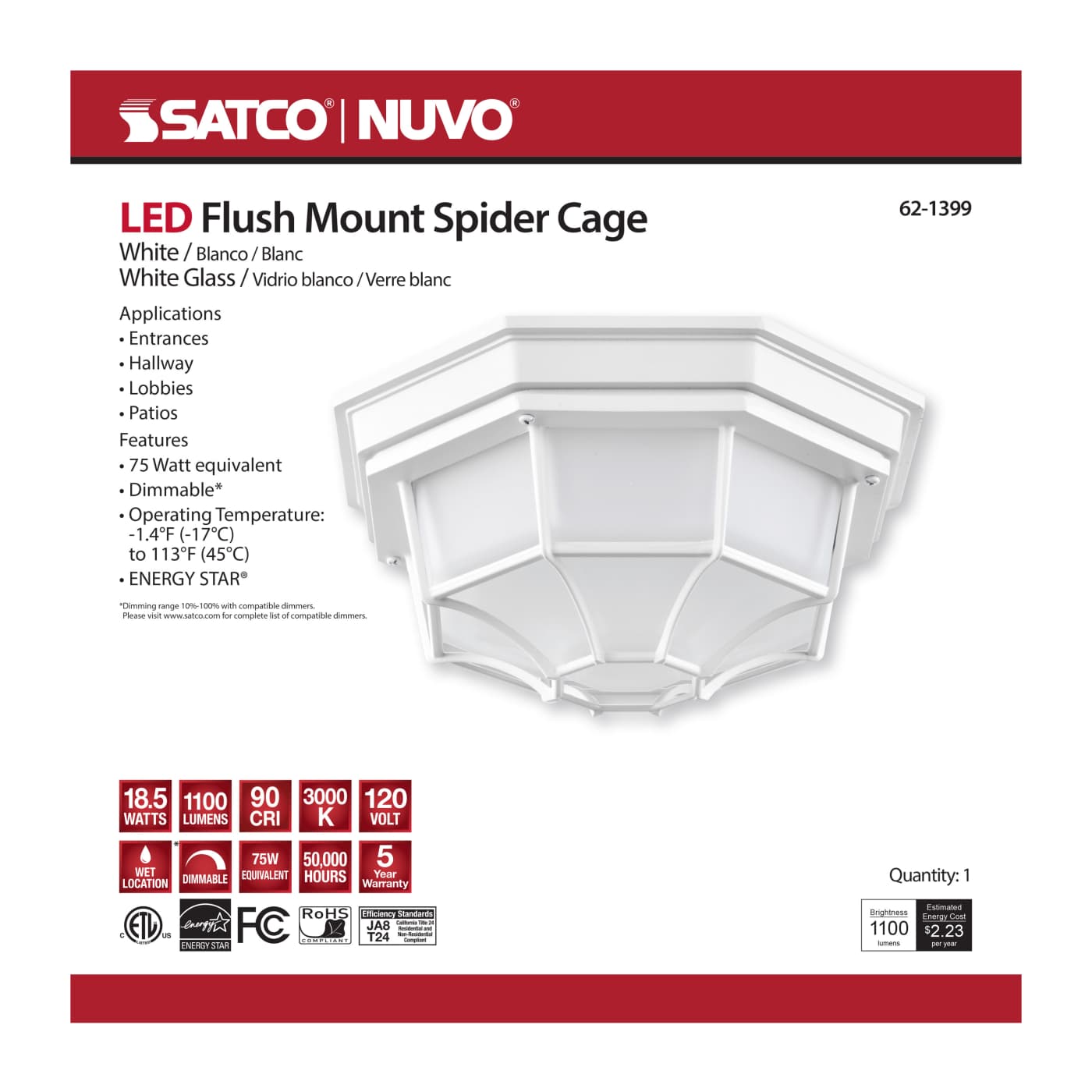 LED SPIDER CAGE - 62-1399