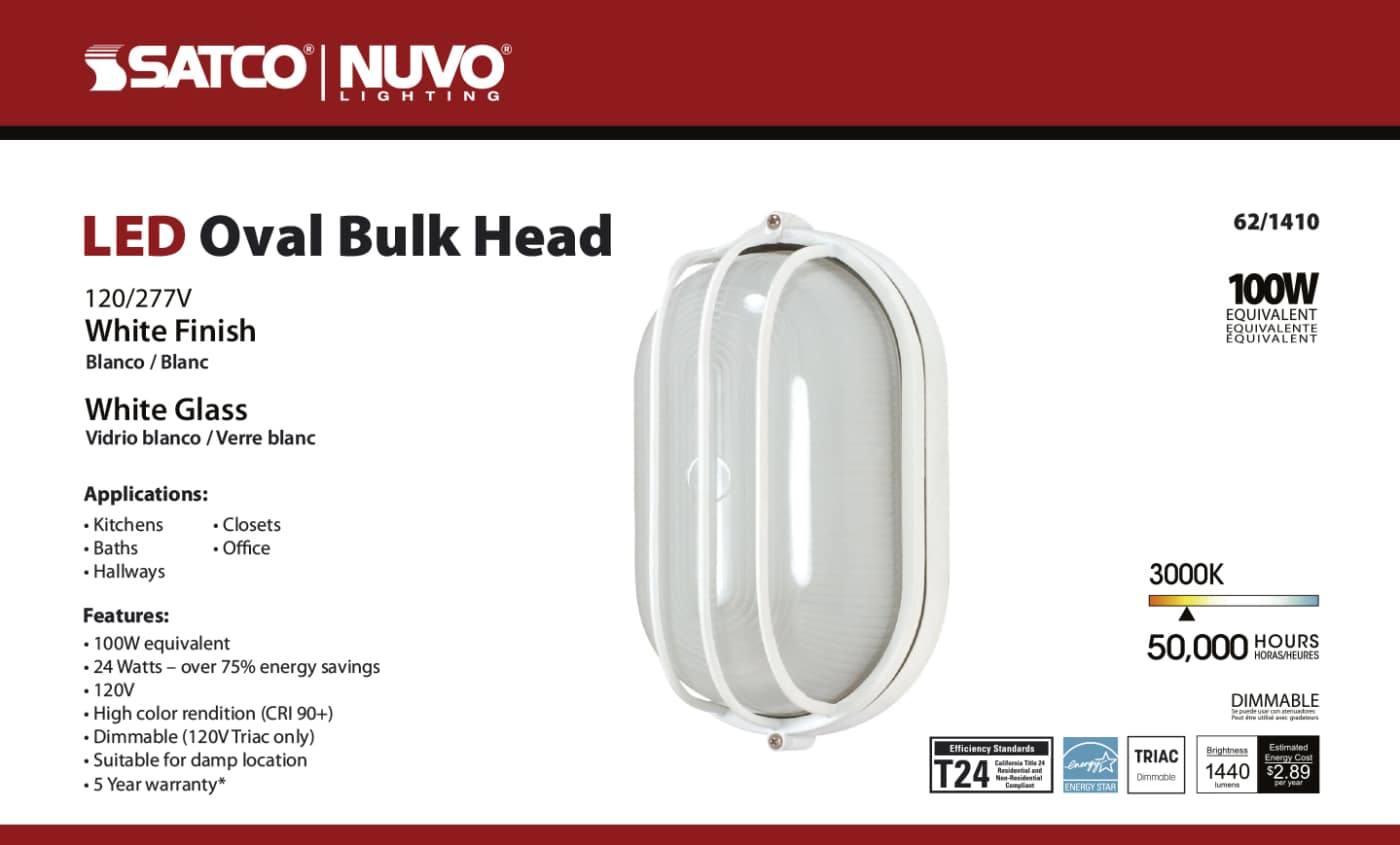LED OVAL BULK HEAD - 62-1410