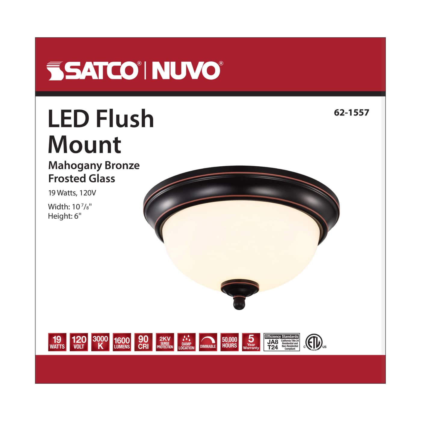 LED 19W 11" FLUSH MOUNT 3000K - 62-1557