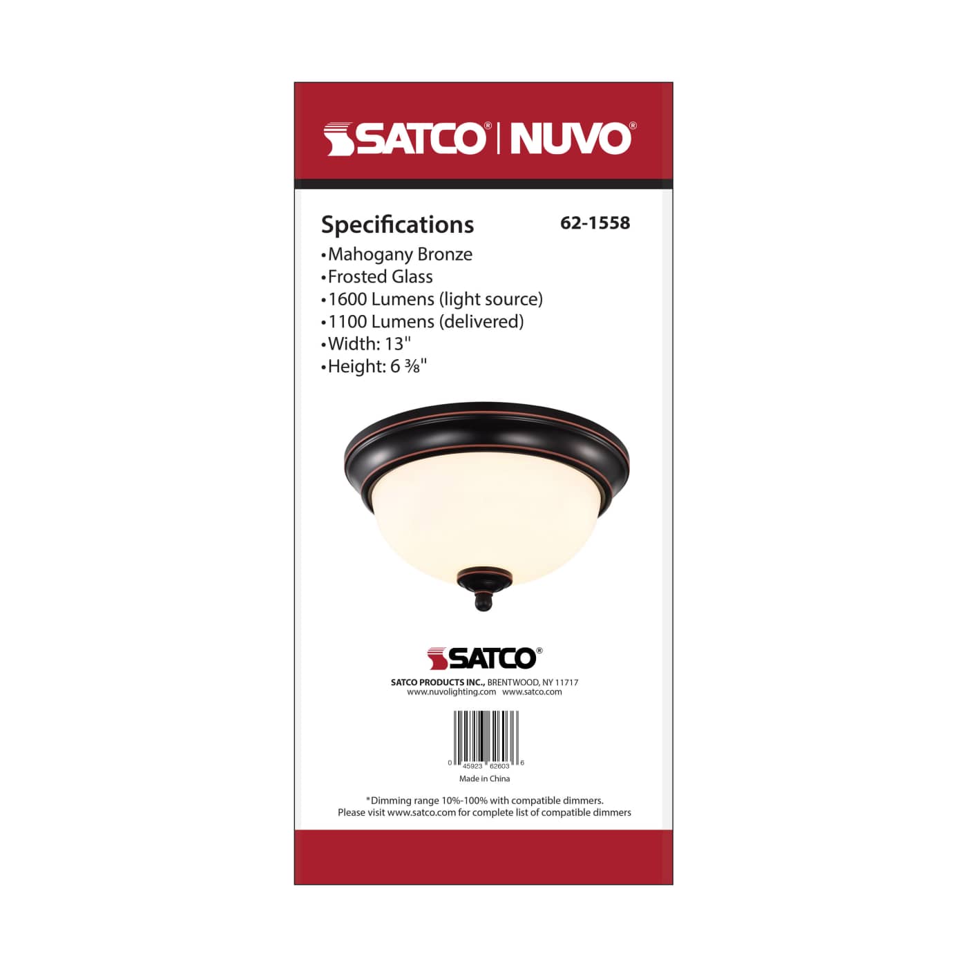 LED 19W 13" FLUSH MOUNT 3000K - 62-1558