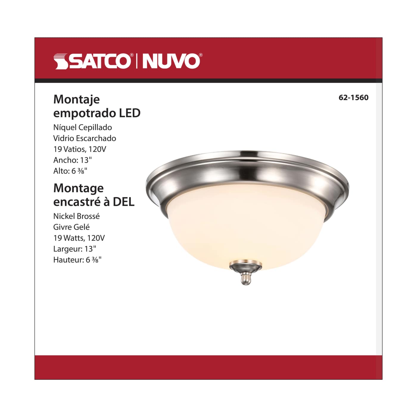 LED 19W 13" FLUSH MOUNT 3000K - 62-1560