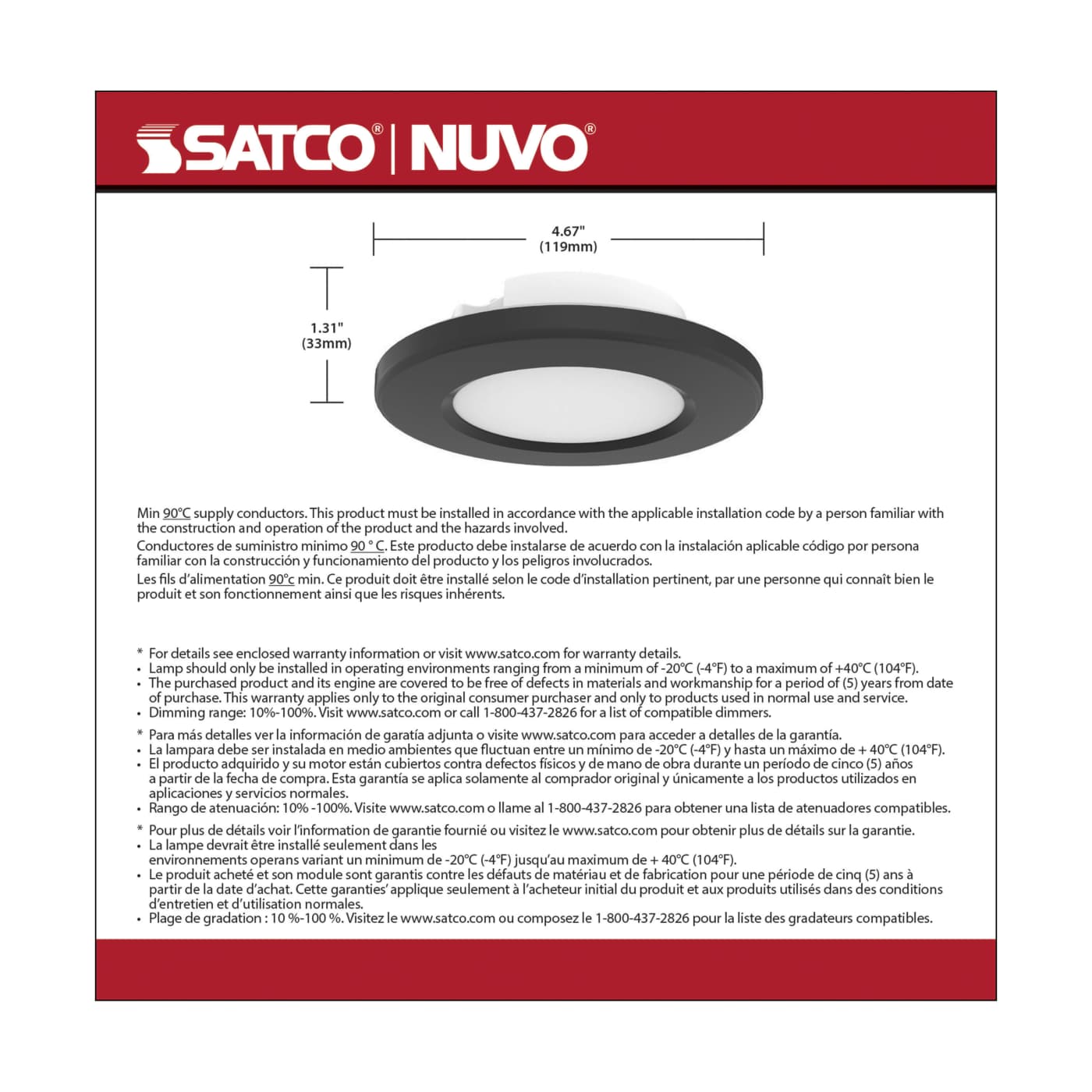 4" LED SURFACE MOUNT/BLACK - 62-1584