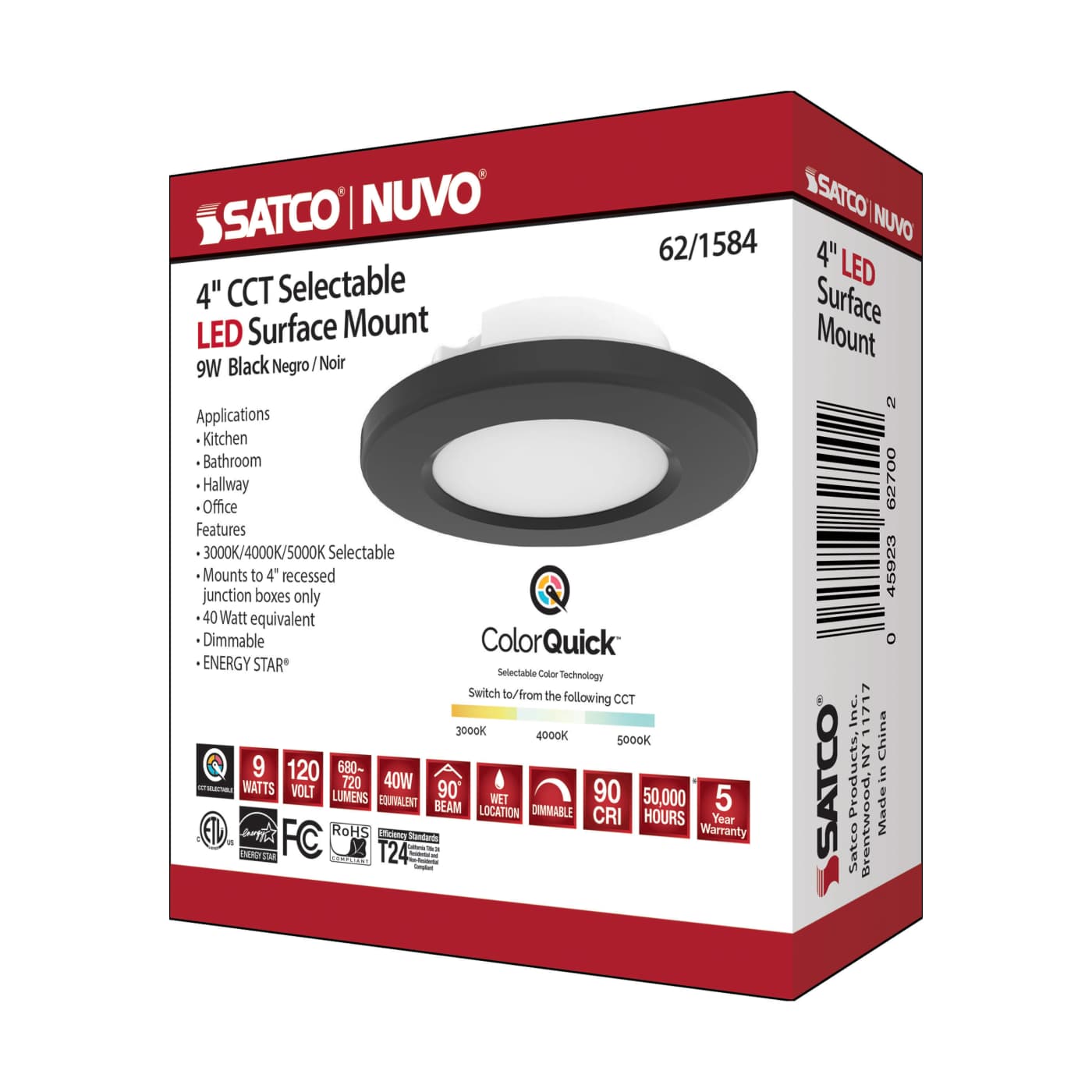 4" LED SURFACE MOUNT/BLACK - 62-1584